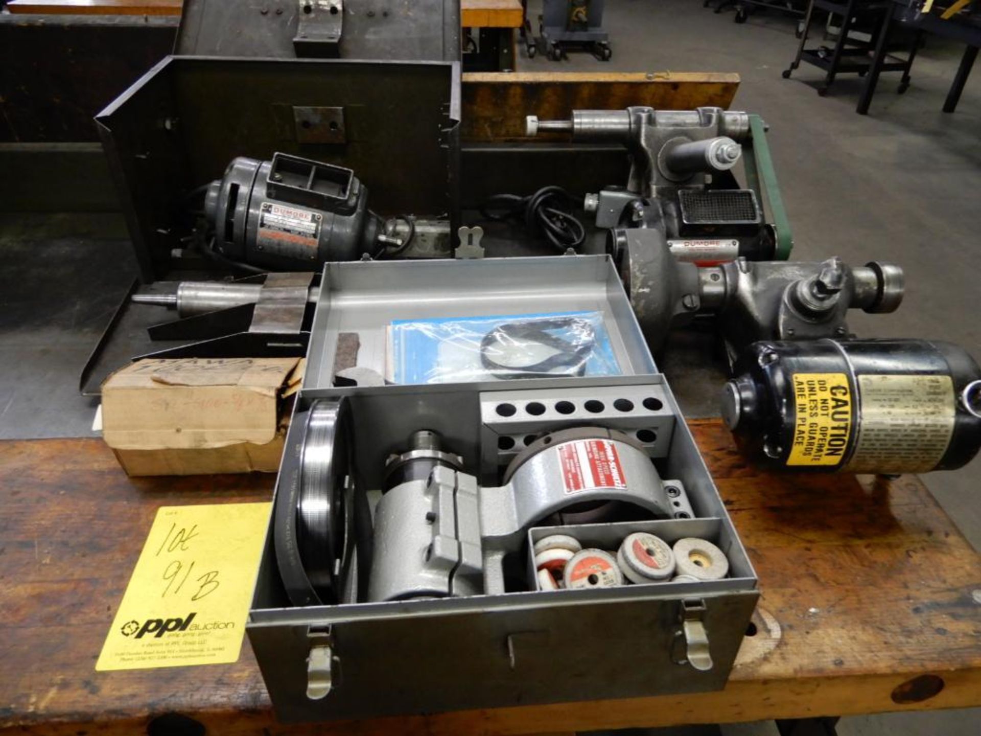 LOT: (3) High Speed Grinder Attachments, with Table