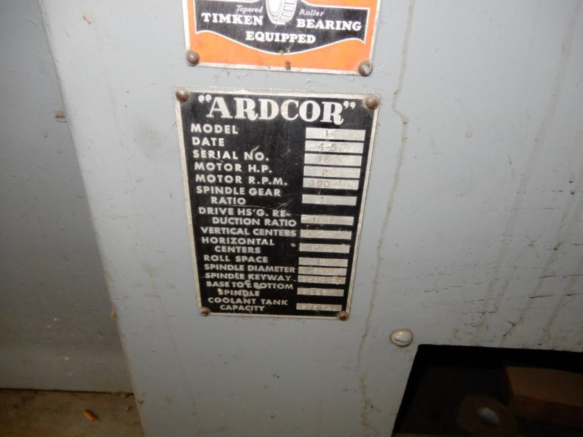 Ardcor 12-Shaft Roll Former Model 1-F, S/N 1655 (1959), 1.5 in. Shaft Dia., 10 in. Roll Space, 20 HP - Image 2 of 2