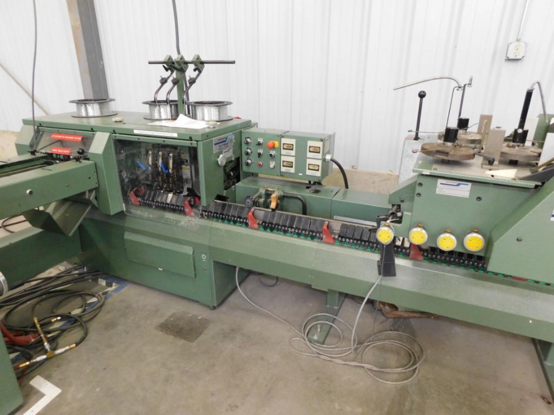 Muller Minuteman 8-Pocket Saddle Stitcher Model 1509, S/N 947835, with Cover Feeder, 1522 3-Knife Tr - Image 4 of 6