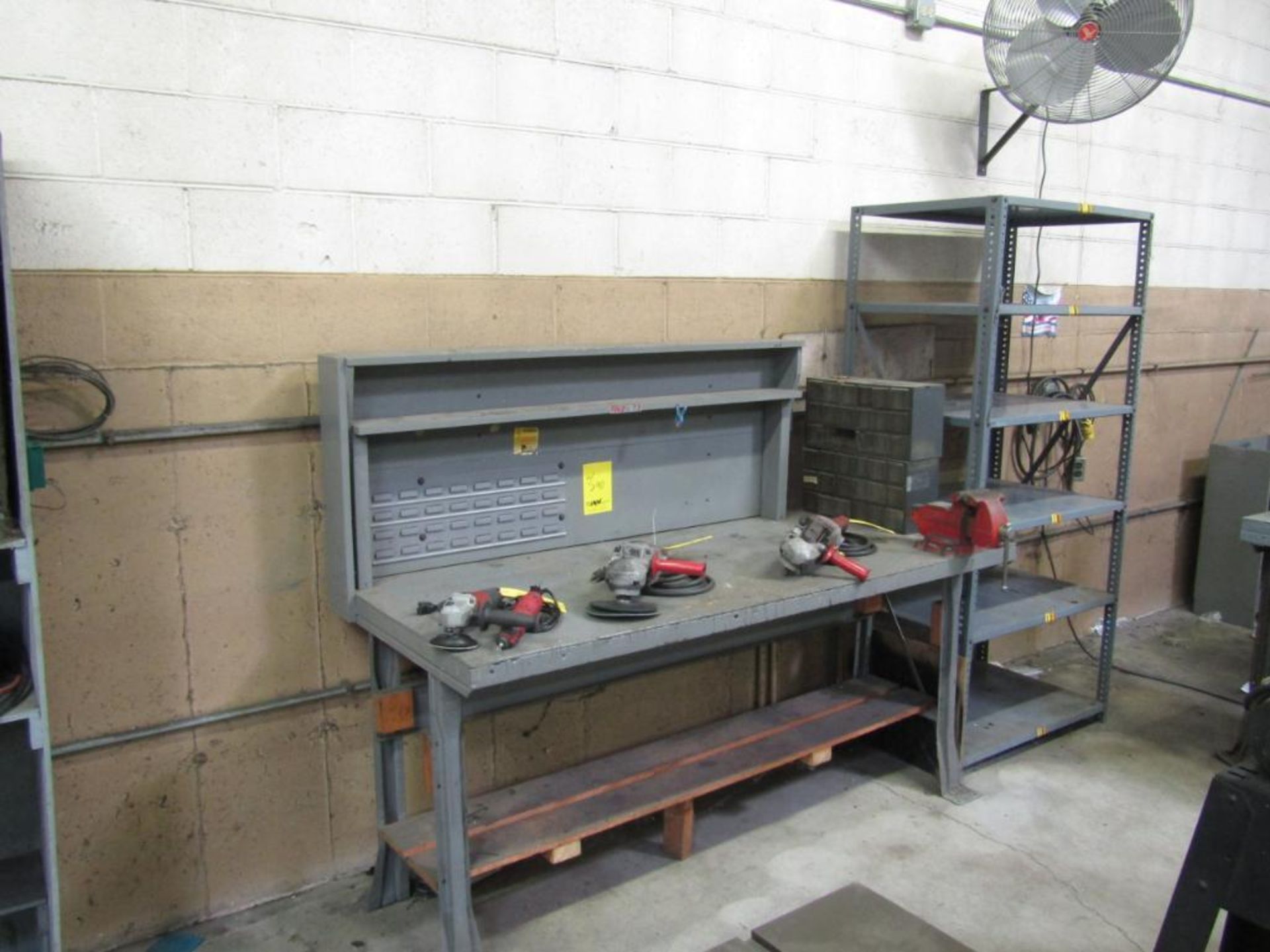 LOT: (4) 6 ft. x 26 in. x 34 in. Work Benches with Vises (Building #3)