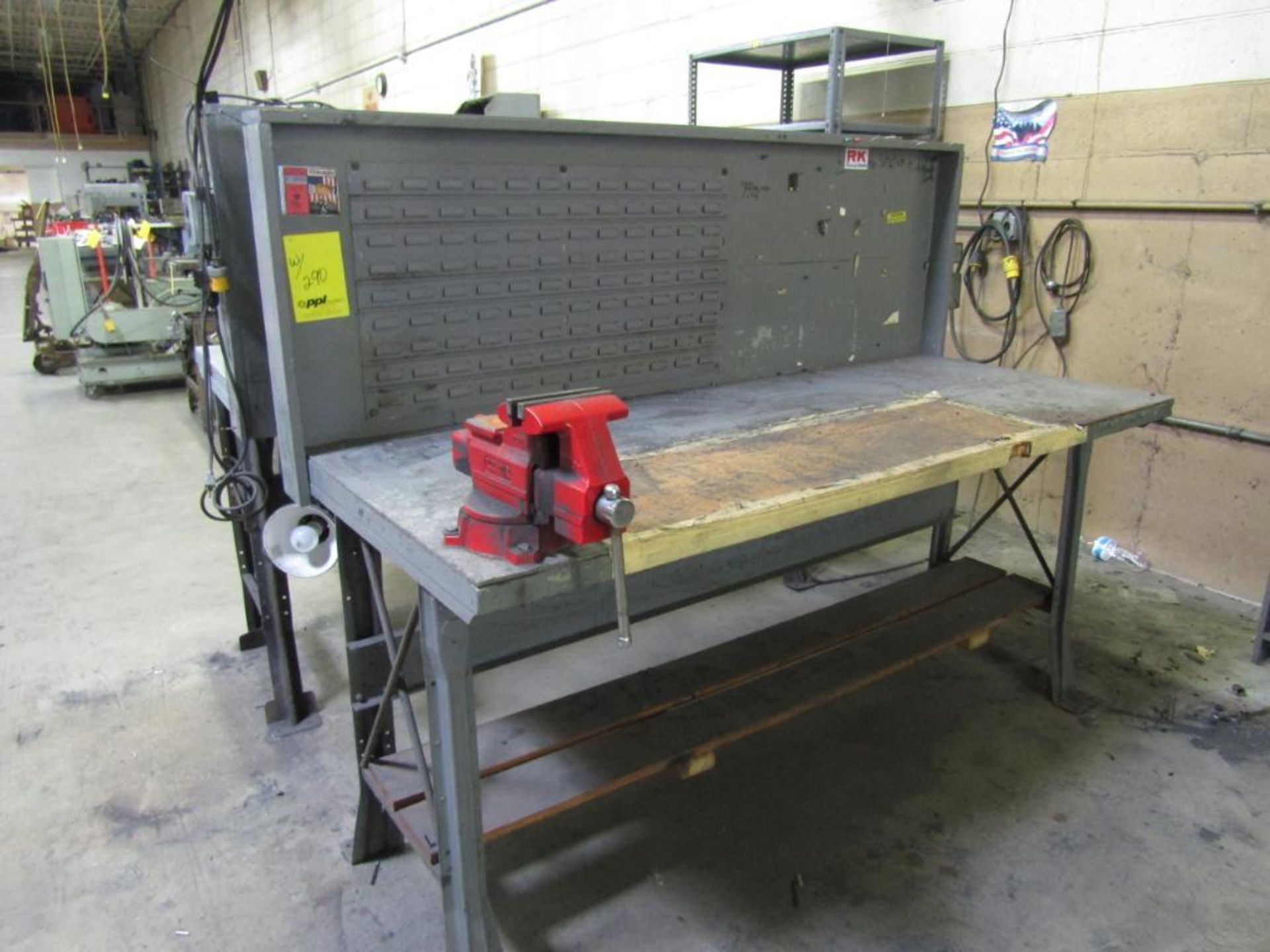 LOT: (4) 6 ft. x 26 in. x 34 in. Work Benches with Vises (Building #3) - Image 3 of 4