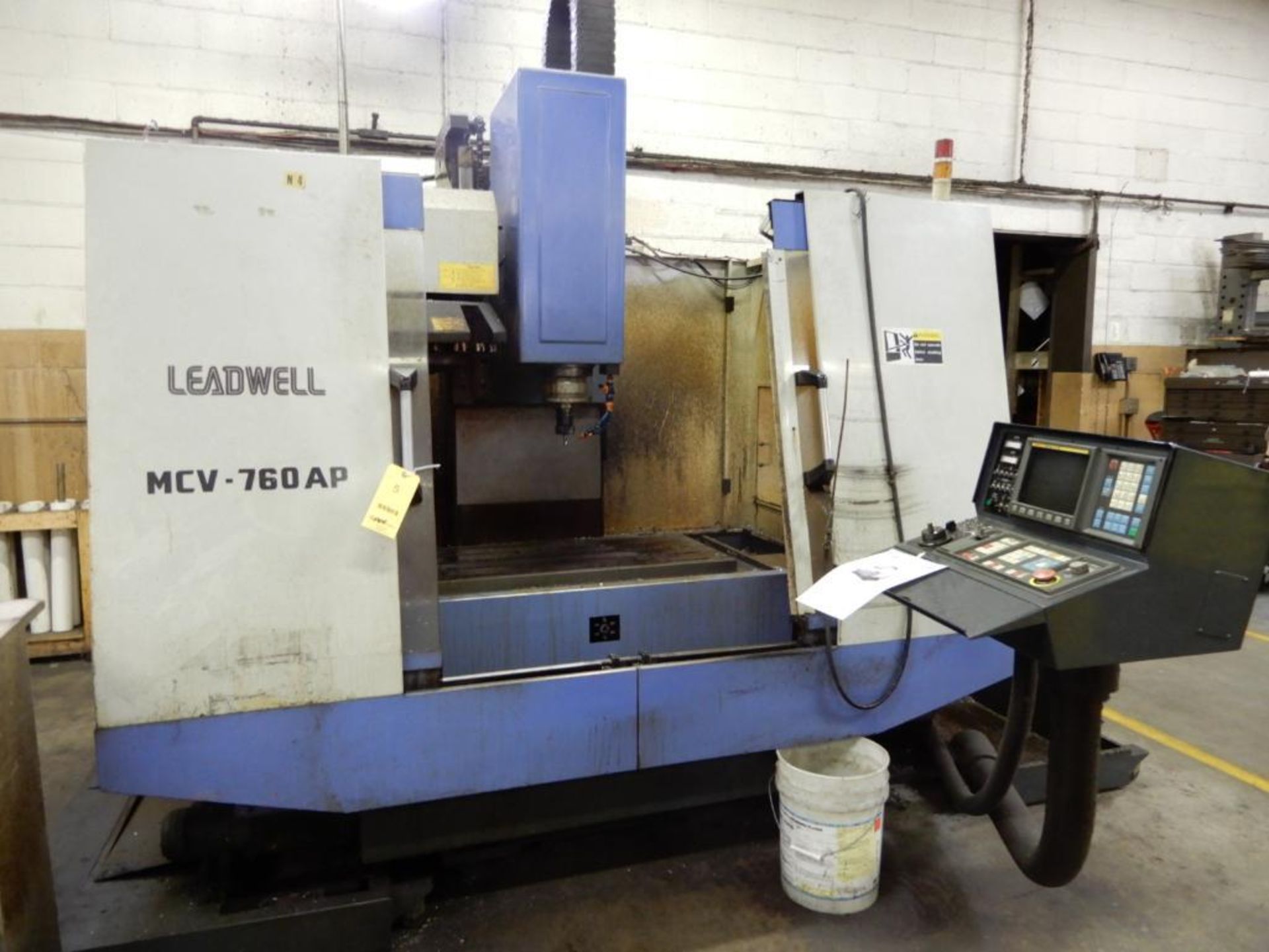 Leadwell CNC Vertical Machining Center Model MCV-760AP, S/N L1SID0486 (1994), 39 in. x 19 in. Table,