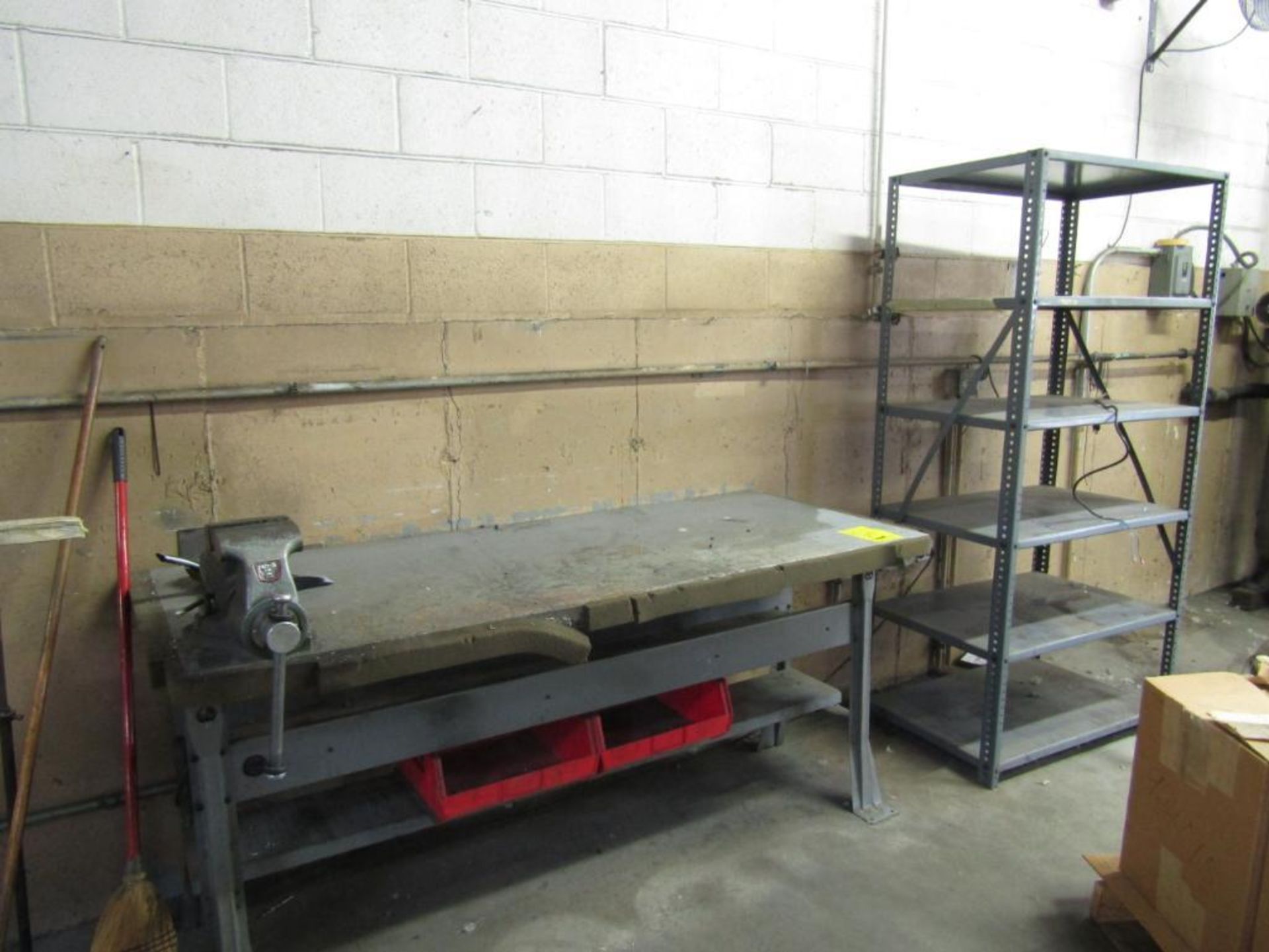 LOT: (4) 6 ft. x 26 in. x 34 in. Work Benches with Vises (Building #3) - Image 4 of 4