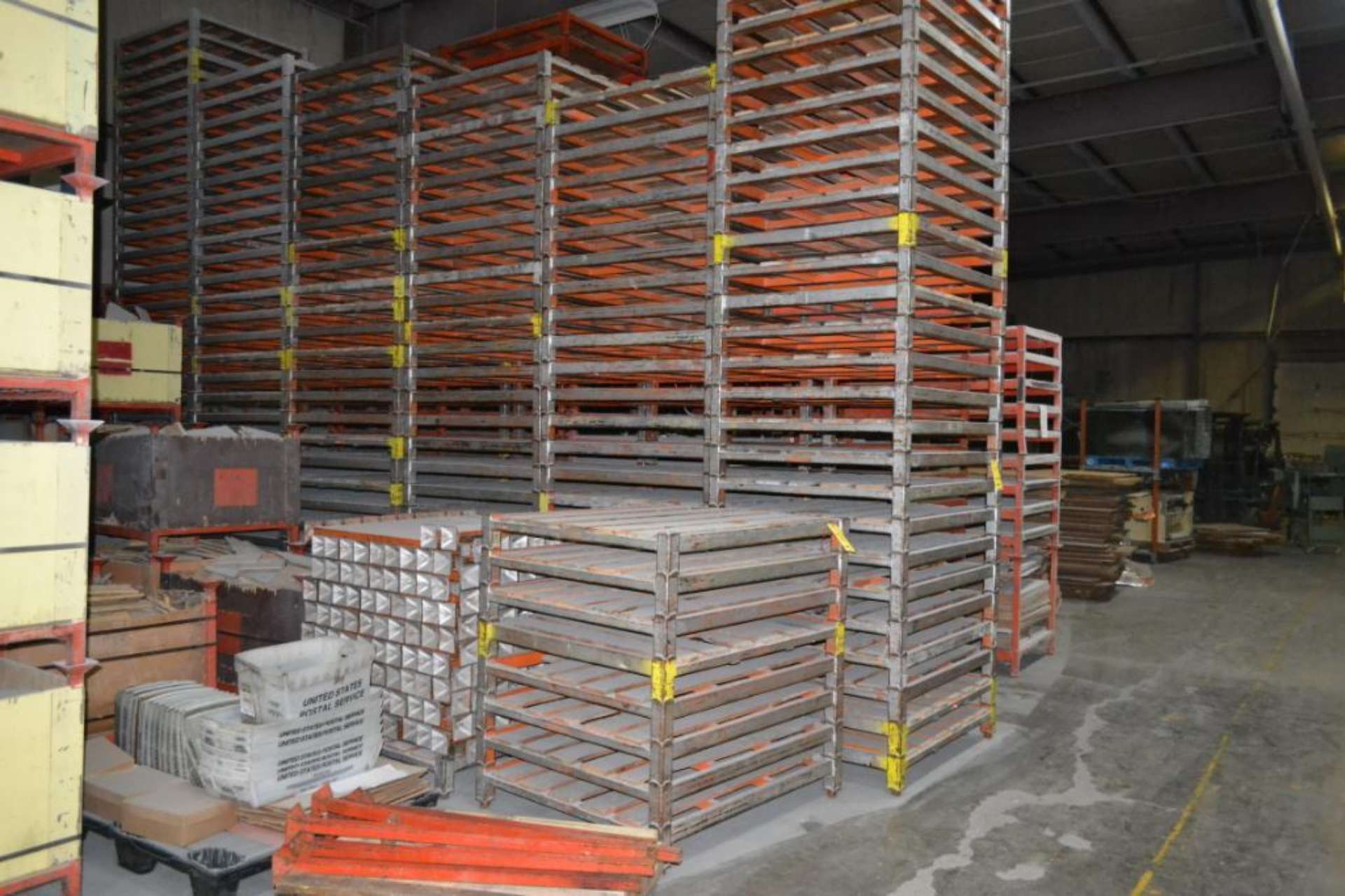 LOT: (200+) 39 in. x 51 in. Stacking Steel Skids with Legs