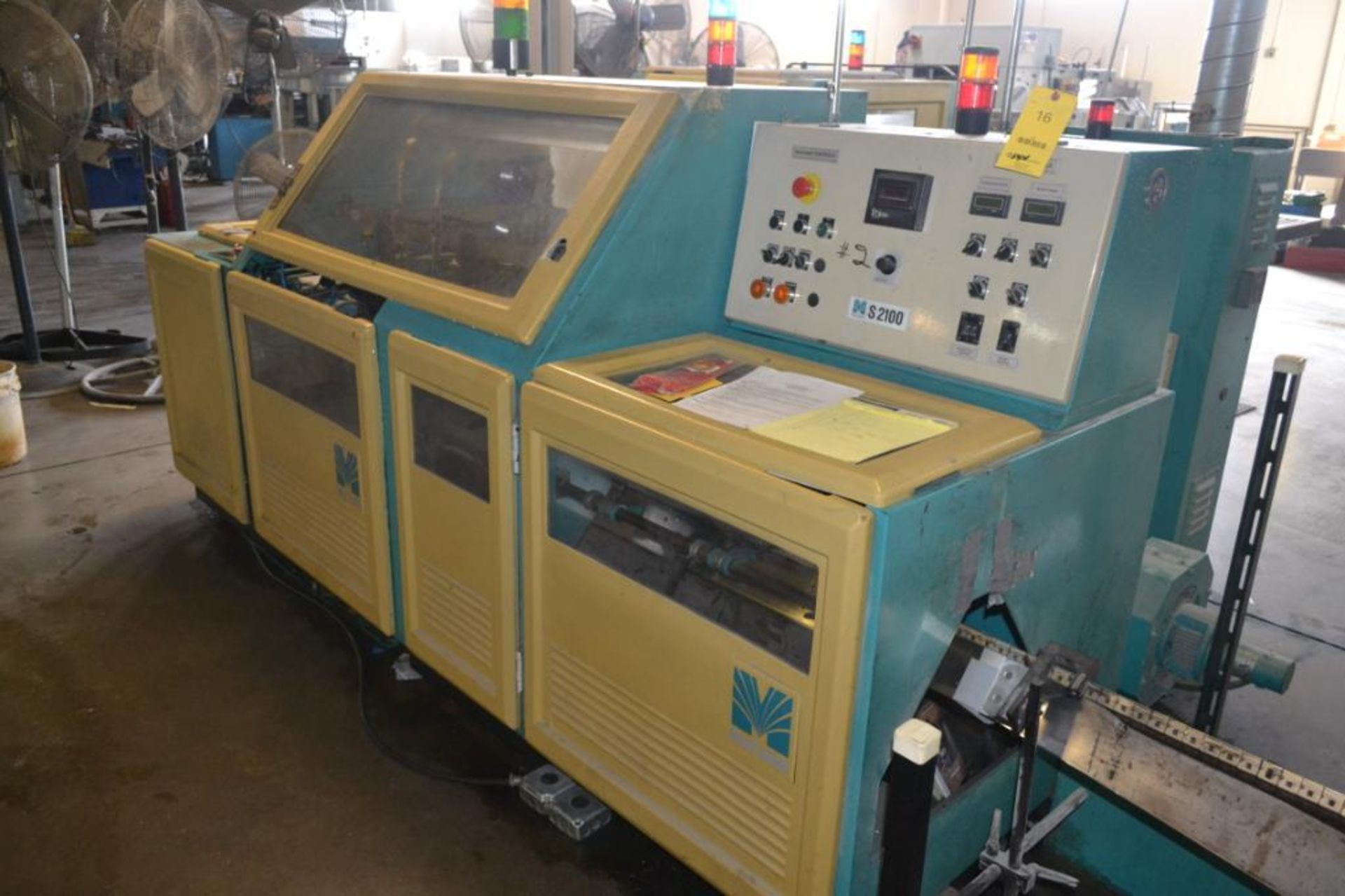 McCain 10-Pocket Saddle Stitcher Model S2100, (2) Stitch Heads, Stitch Inspection System, 3-Knife Tr - Image 3 of 5