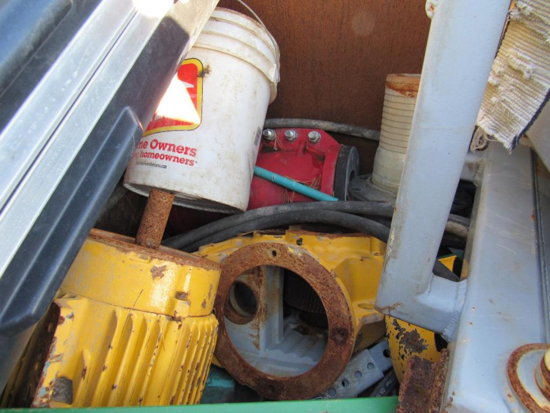 Metal Container with Assorted Motors, Valves, Screens, Cables, Pumps, and Misc. - Image 3 of 8