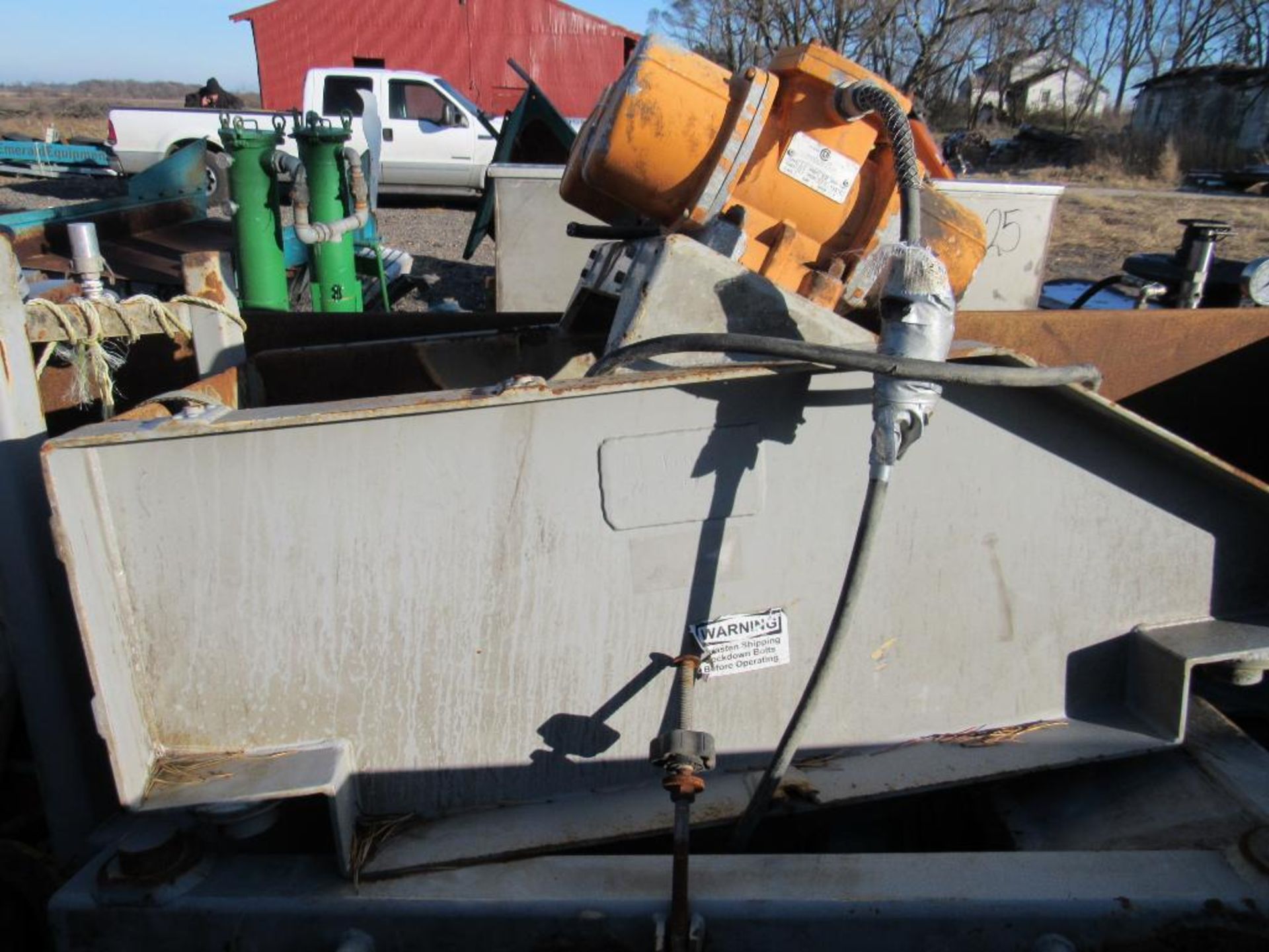 Metal Container with Assorted Motors, Valves, Screens, Cables, Pumps, and Misc.