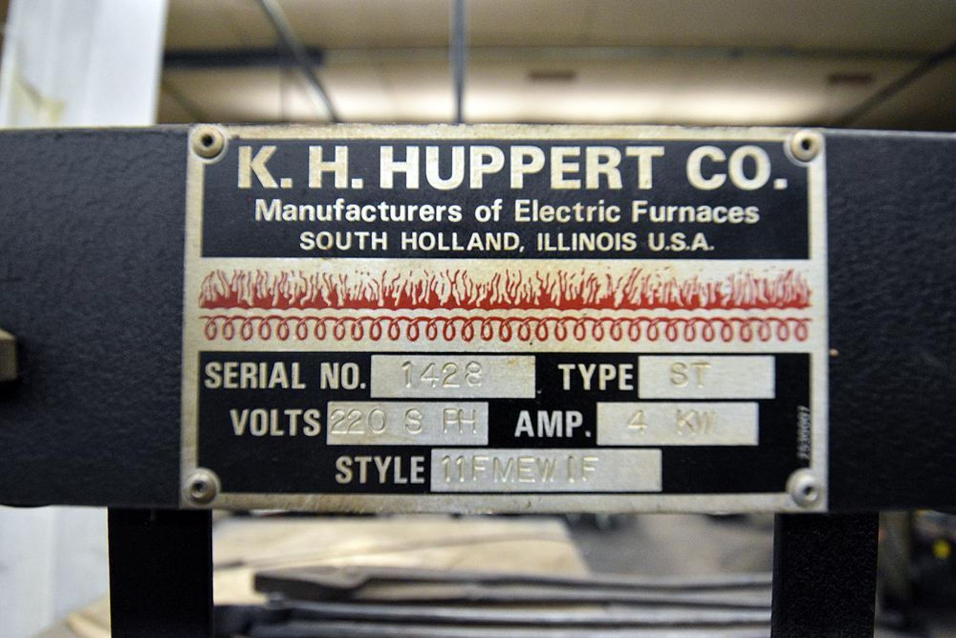 K.H. Huppert Co. mod 11FMEW1F Electric Furnace s/n 1428 - Image 3 of 4