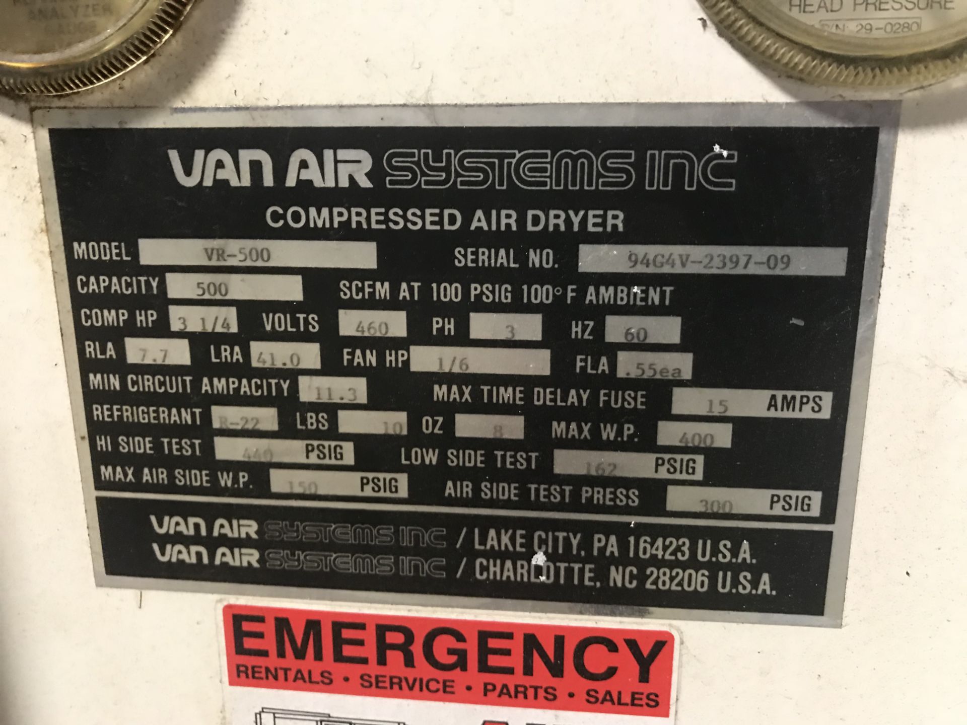 Van Air Systems Compressed Air Dryer - Image 2 of 3