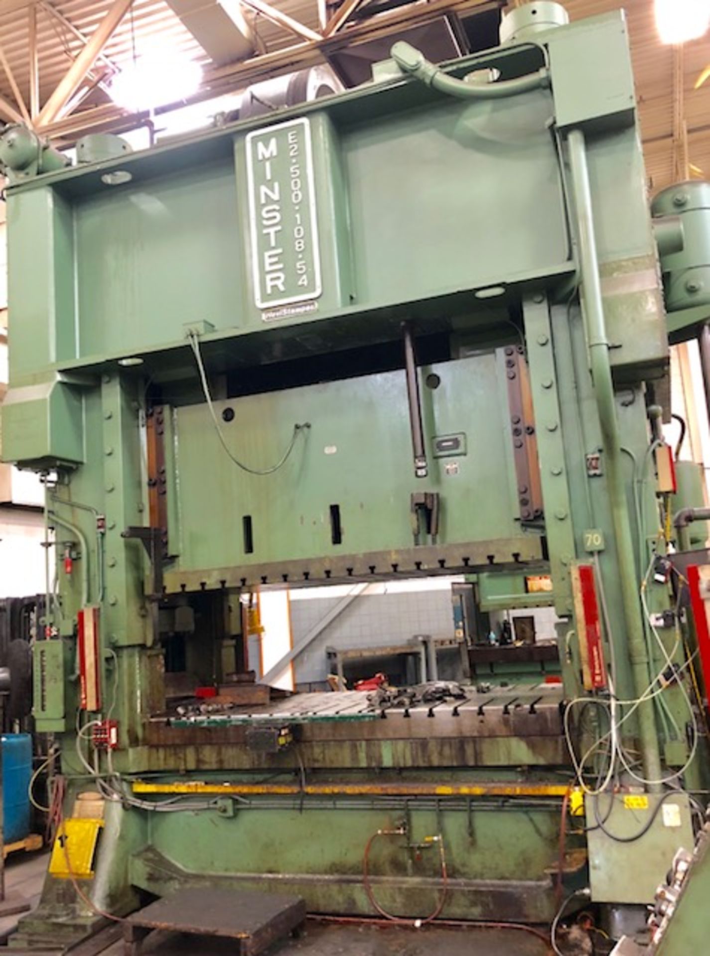 500 TON MINSTER #E2-500-108-54 SS PRESS, S/N 25994 14” STROKE, 32” SH ...