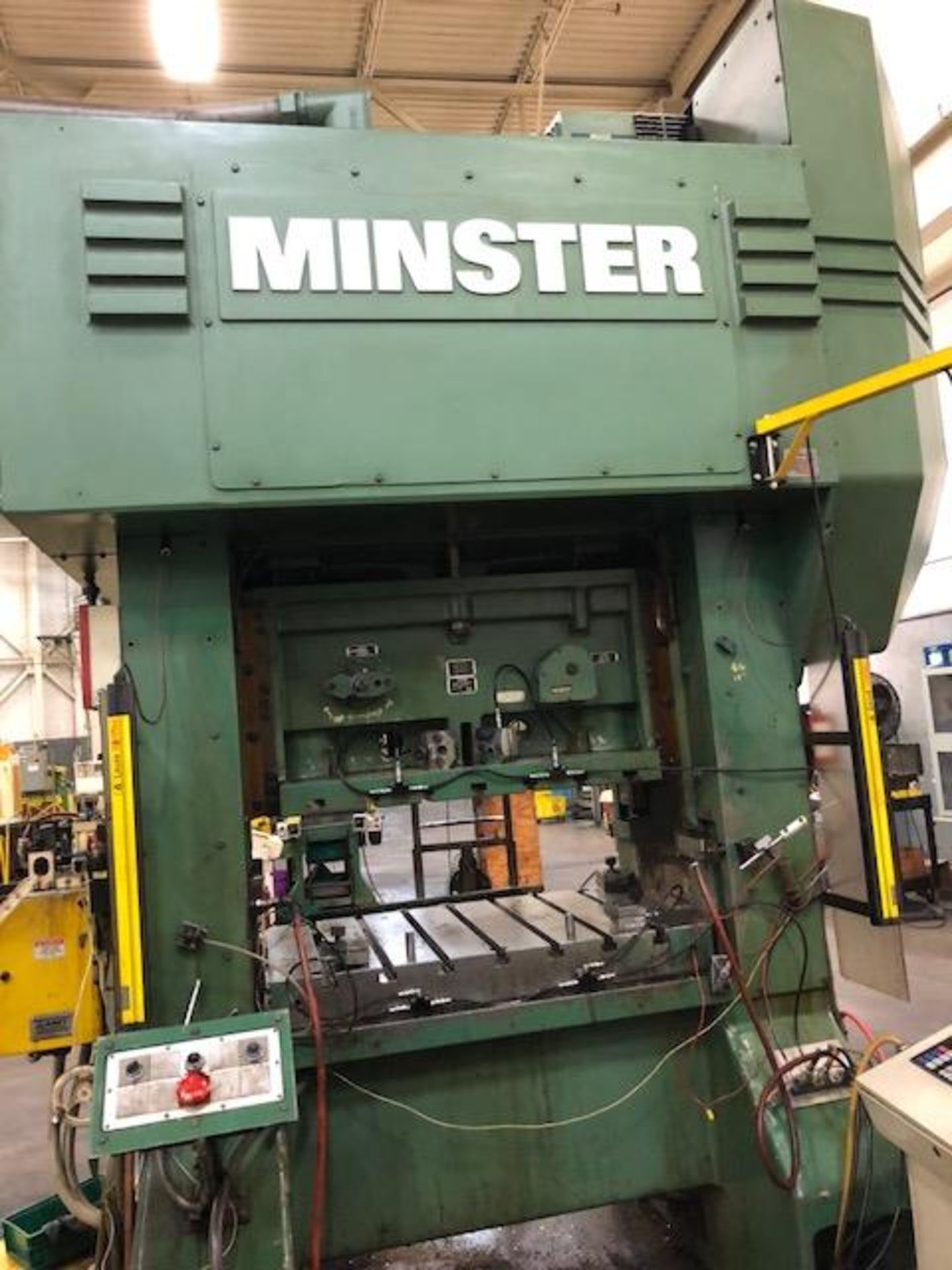 100 TON MINSTER #P2-100-48 SS PRESS S/N 27321, 4” STROKE, 20” SH, 4” ADJ, 0 - 160 SPM, 48 X 31” BED,