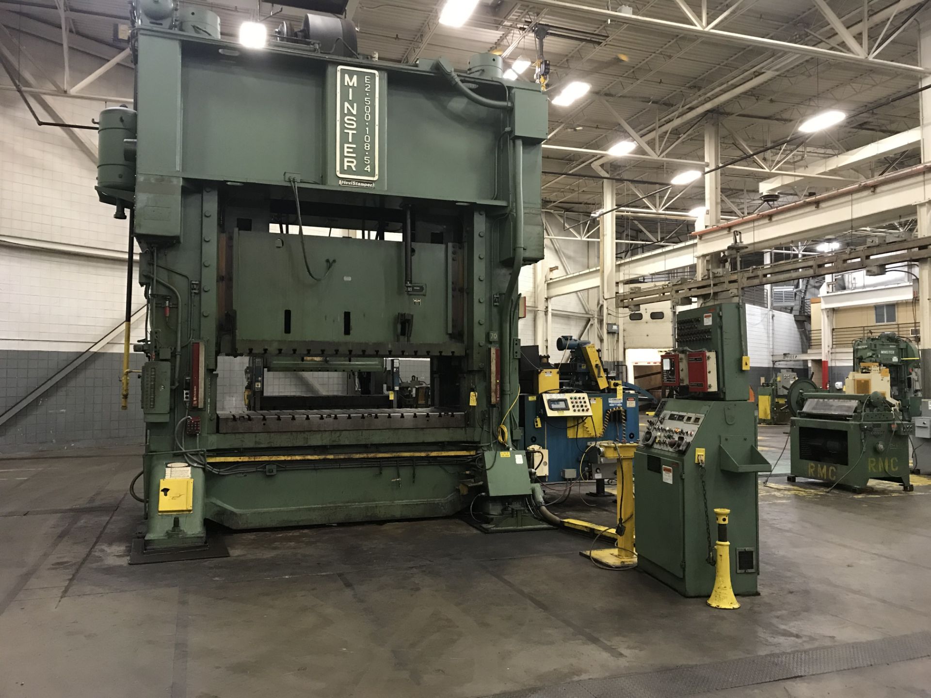 500 TON MINSTER #E2-500-108-54 SS PRESS, S/N 25994 14” STROKE, 32” SH, 6” ADJ, 0 - 50 SPM, 108 X 54”