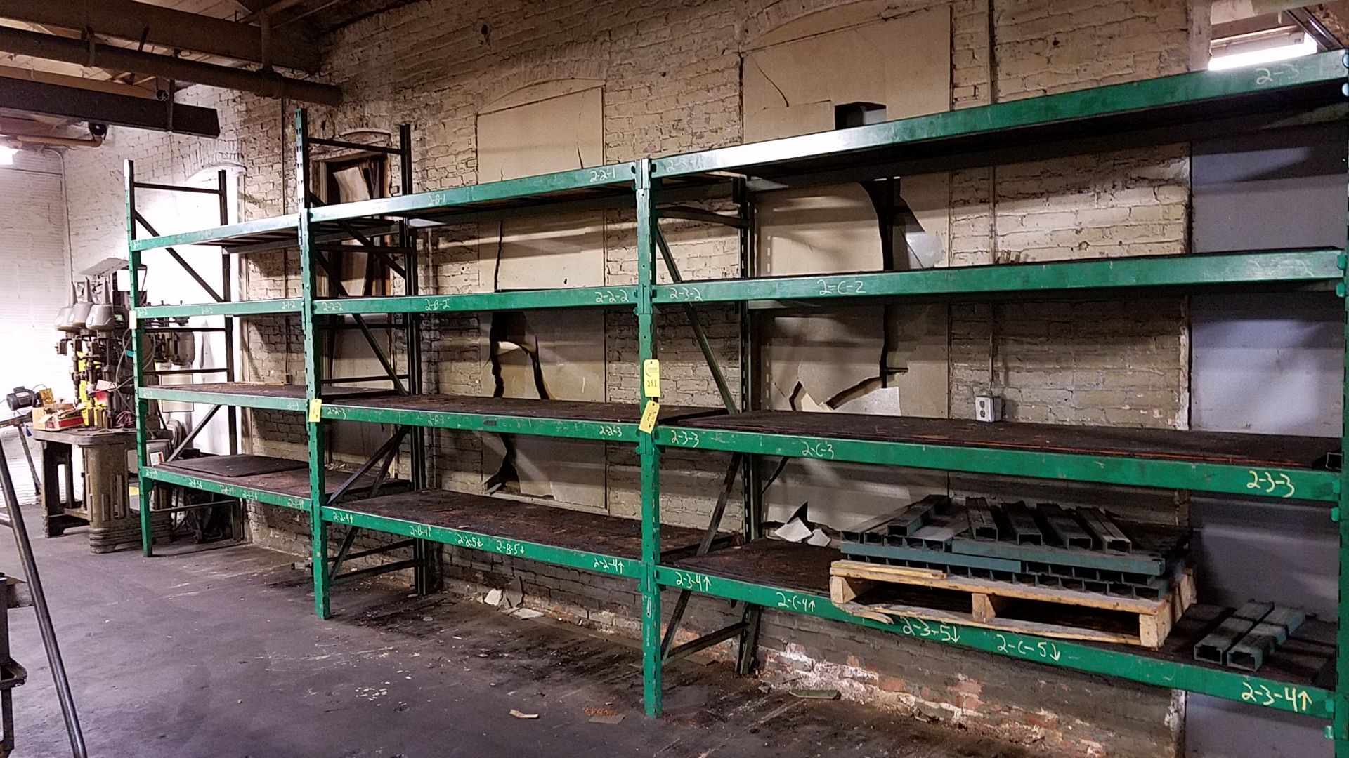 3 sections of pallet racking