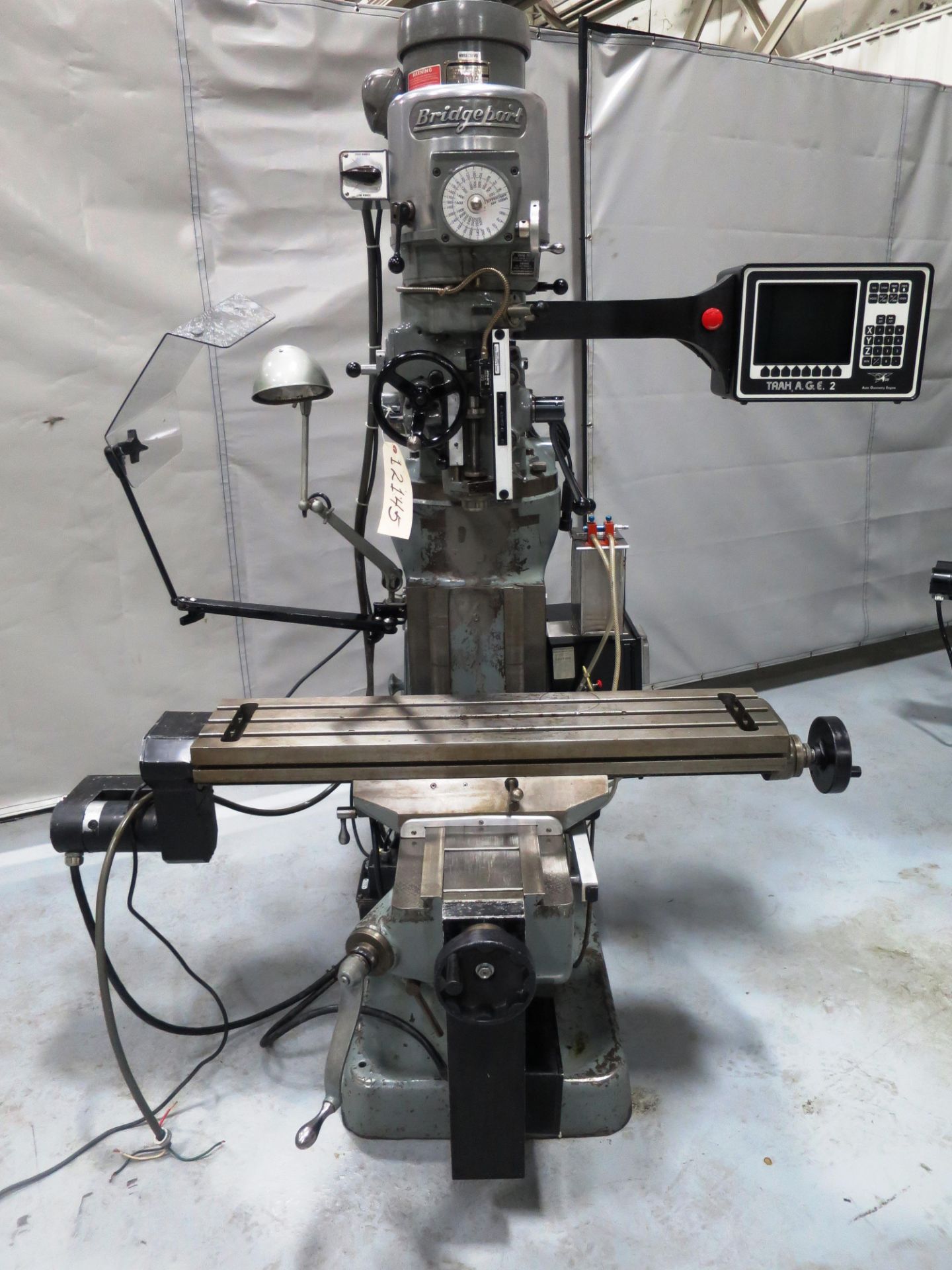 42" x 9" 1.5 HP Bridgeport Milling Machine w/Trak A.G.E 2 2-Axis CNC Control, S/N BR139728, New 1971