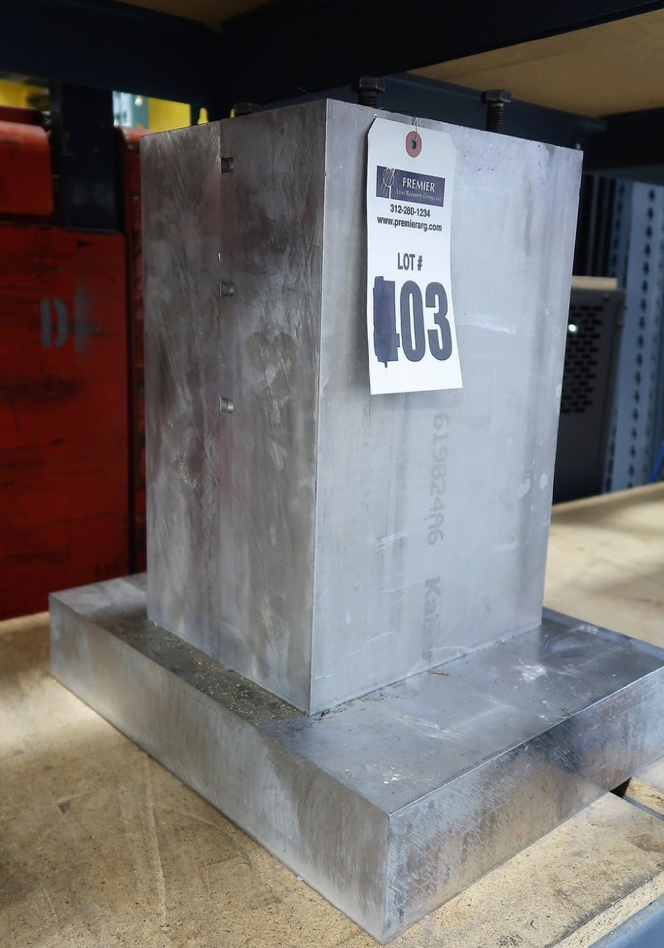 Aluminum Tombstone used to Secure Vice while machining with 5-Axis Table