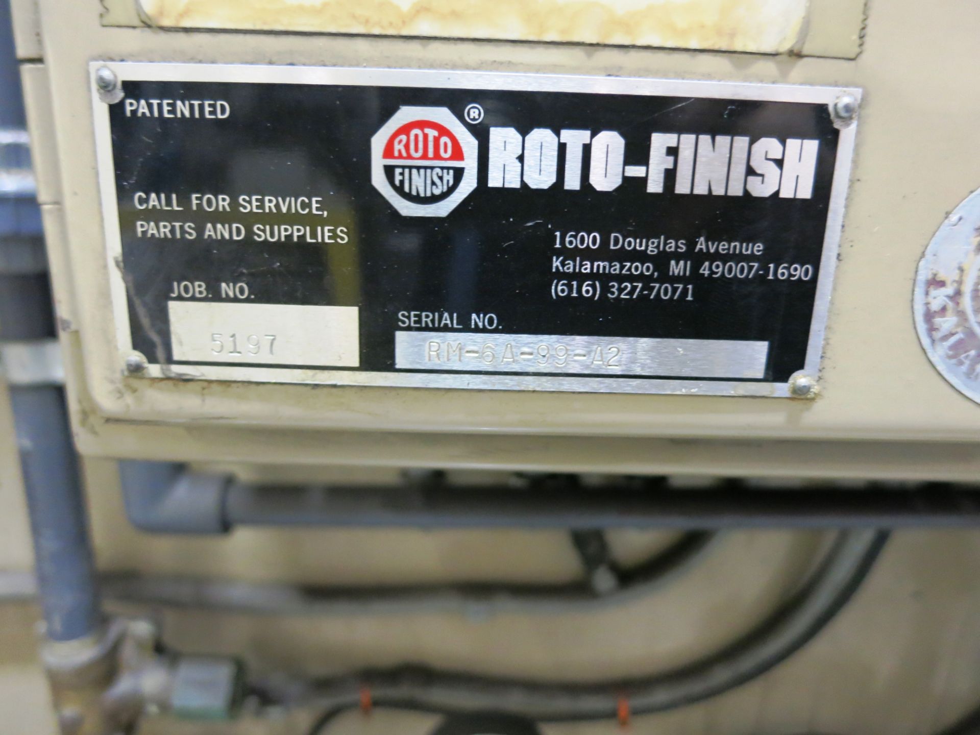 Rotofinish RM-6A Centrifugal Disc Finisher, S/N RM-6A-99-A2, New 1999 Specifications, Capacity 6 Cu. - Image 4 of 10