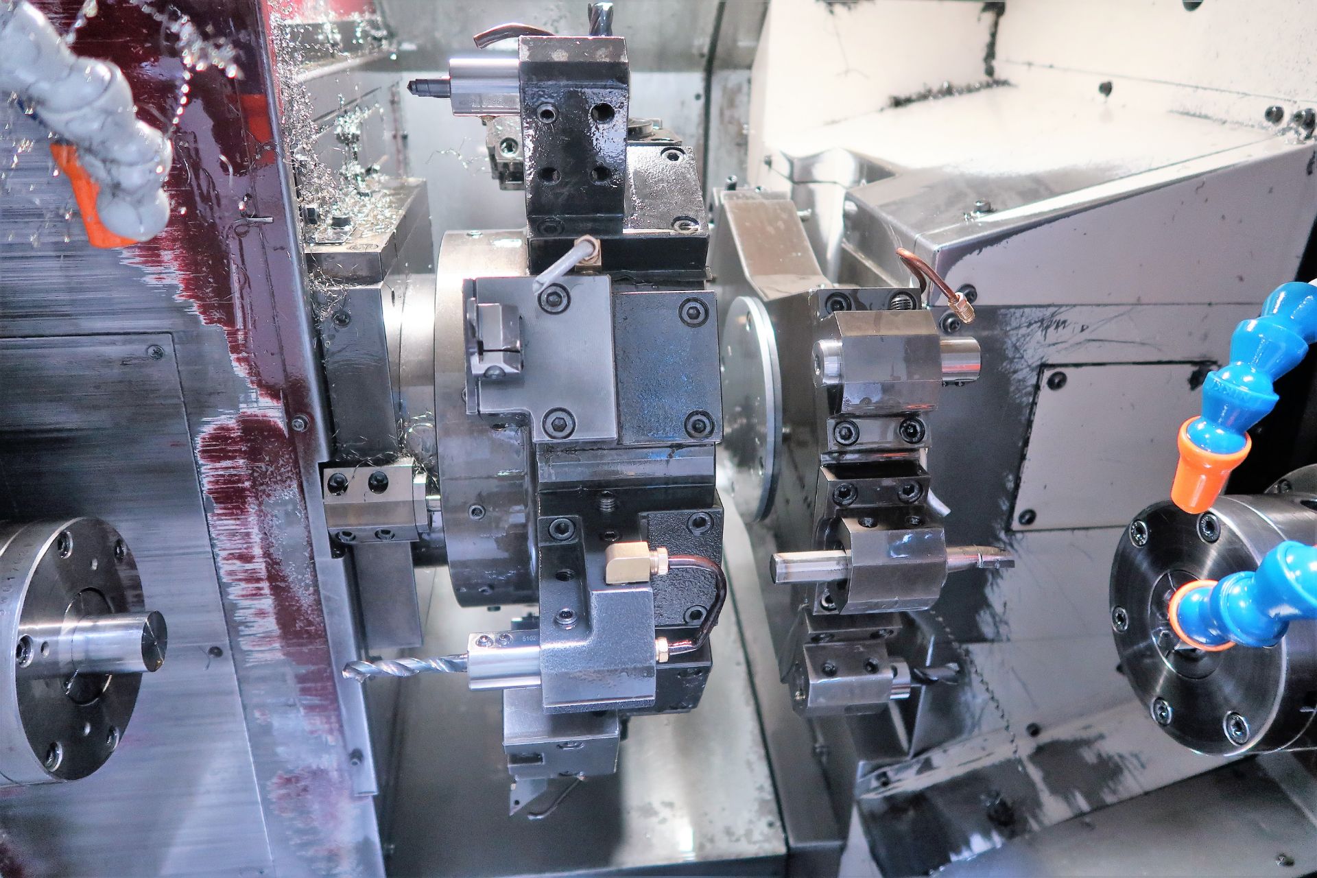 Miyano BNJ-42S, 2 Spindle, 2 Turrets, Live Tools, C-Axis, S/N BN80388S, New 2005, Miyano BNJ-42S, - Image 4 of 11