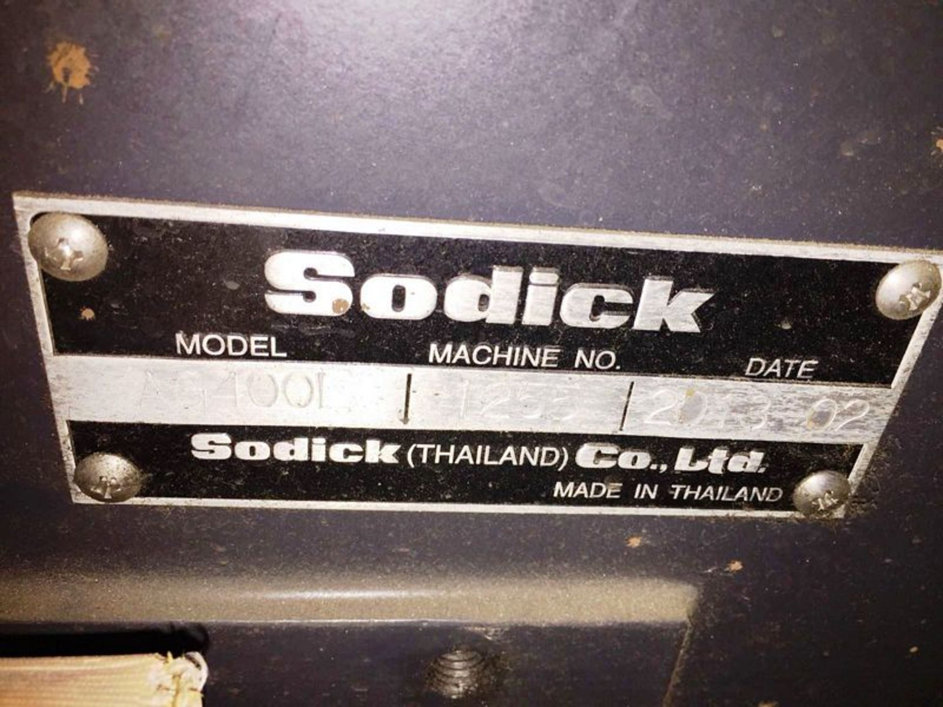 Sodick AG400L CNC 5-Axis Wire Cut EDM, S/N 1255, New 2013 Specifications, X Axis Travel 15.75", Y - Image 6 of 8