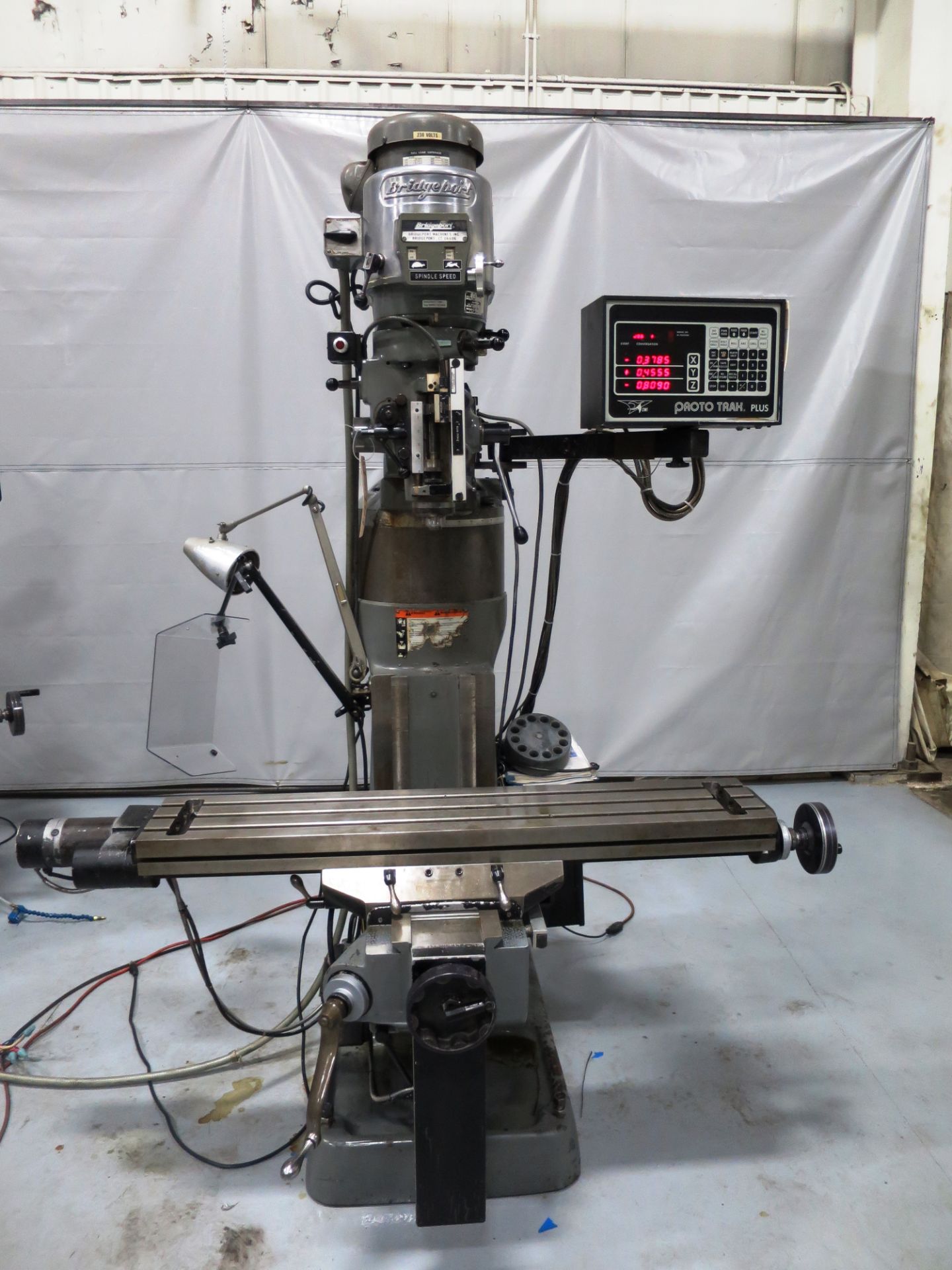 48"x9" 2 HP Bridgeport Milling Machine w/Proto Trak Plus 2-Axis CNC Control, S/N BR257430, New 1991