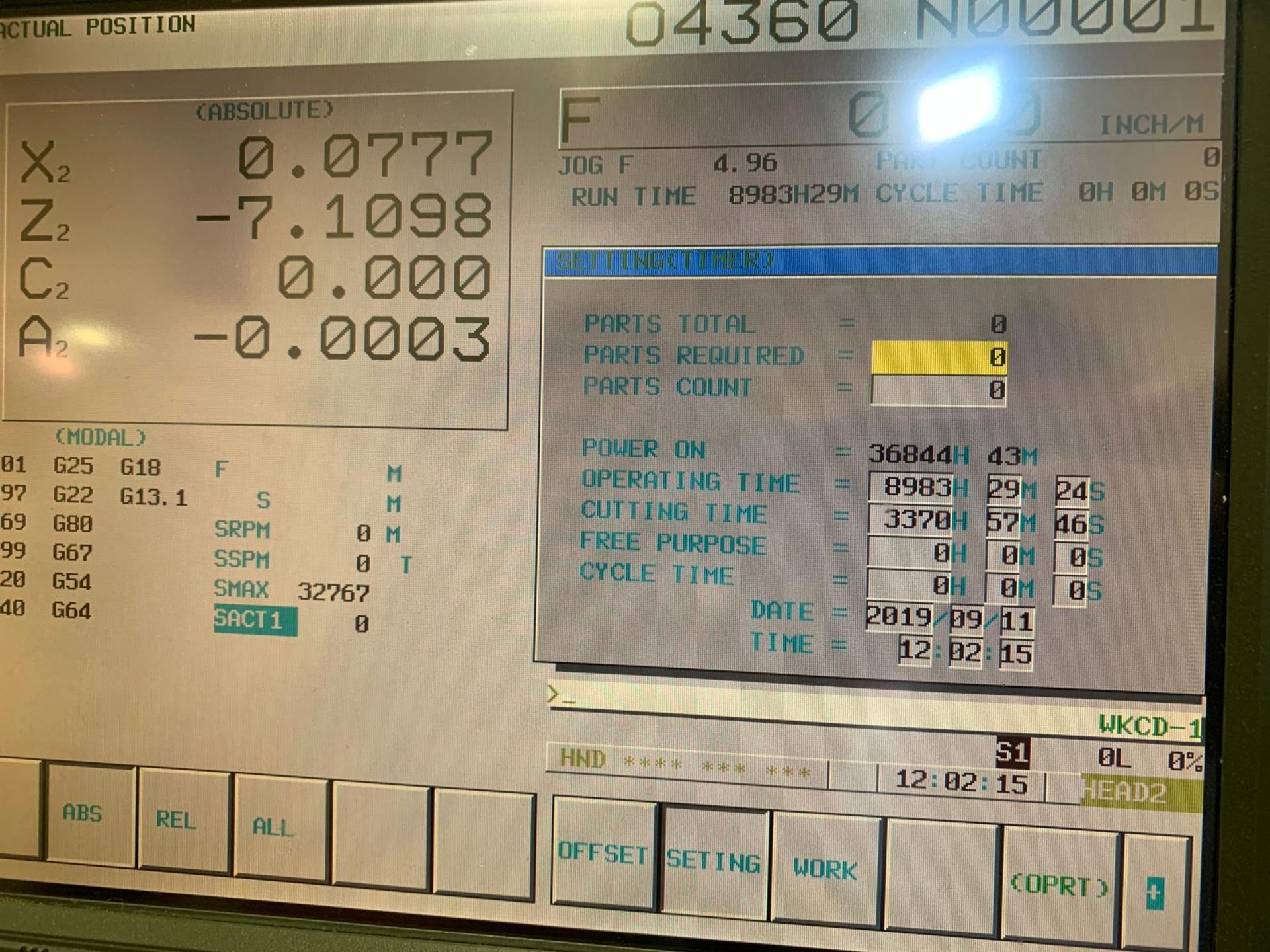 Takisawa TMM-200 Twin Spindle, Twin Turret, Y-Axis CNC Lathe, SN TBMY4004, New 2003 - Image 11 of 14