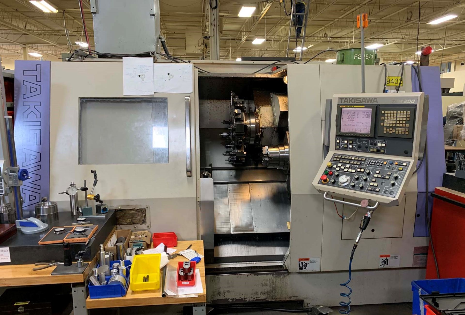 Takisawa TMM-200 Twin Spindle, Twin Turret, Y-Axis CNC Lathe, SN TBMY4004, New 2003
