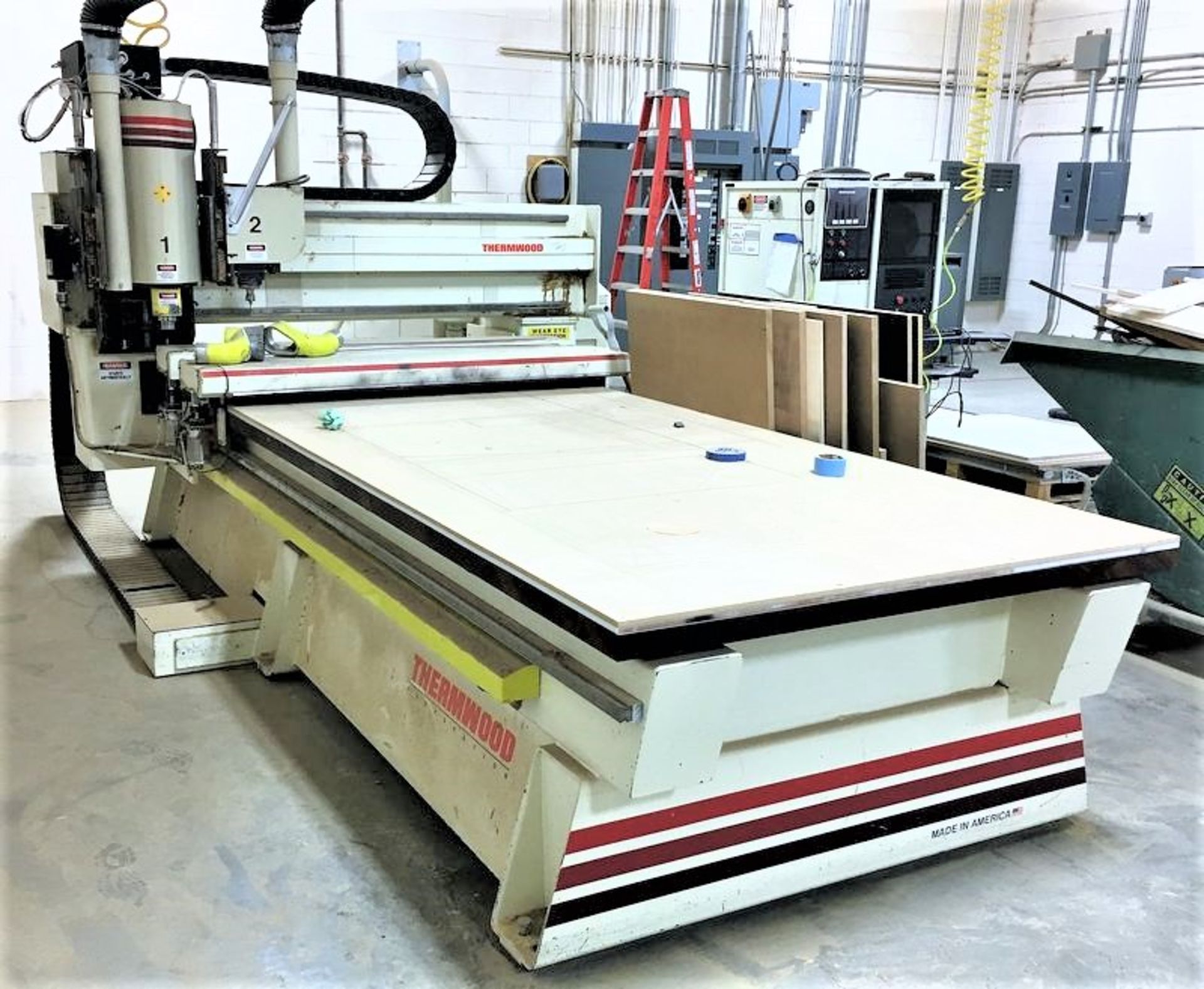 Thermwood C-53 Fixed Table 3-Axis CNC Router w/Roller Hold Down, S/N C5308400297, New 1997