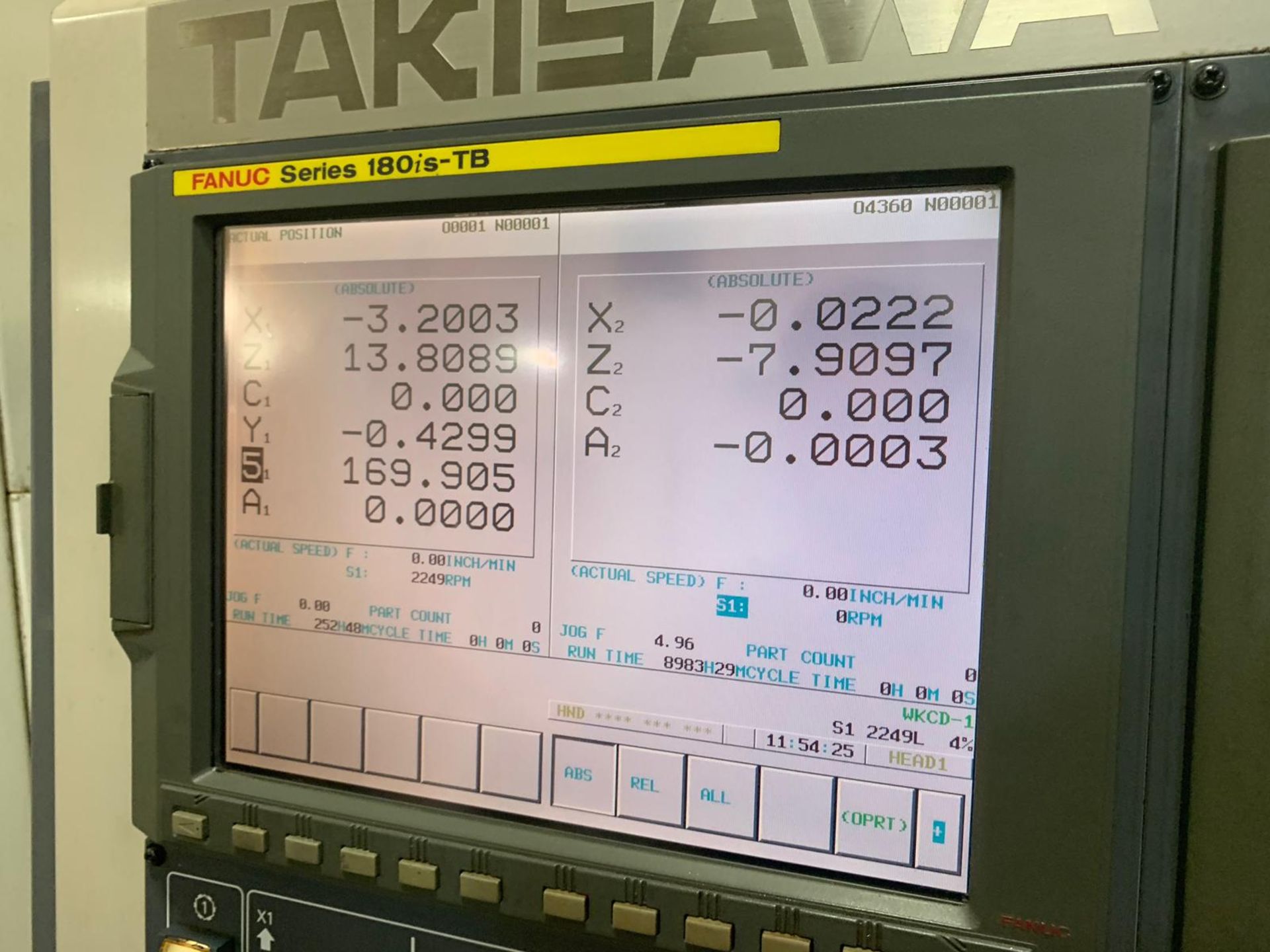 Takisawa TMM-200 Twin Spindle, Twin Turret, Y-Axis CNC Lathe, SN TBMY4004, New 2003 - Image 12 of 14