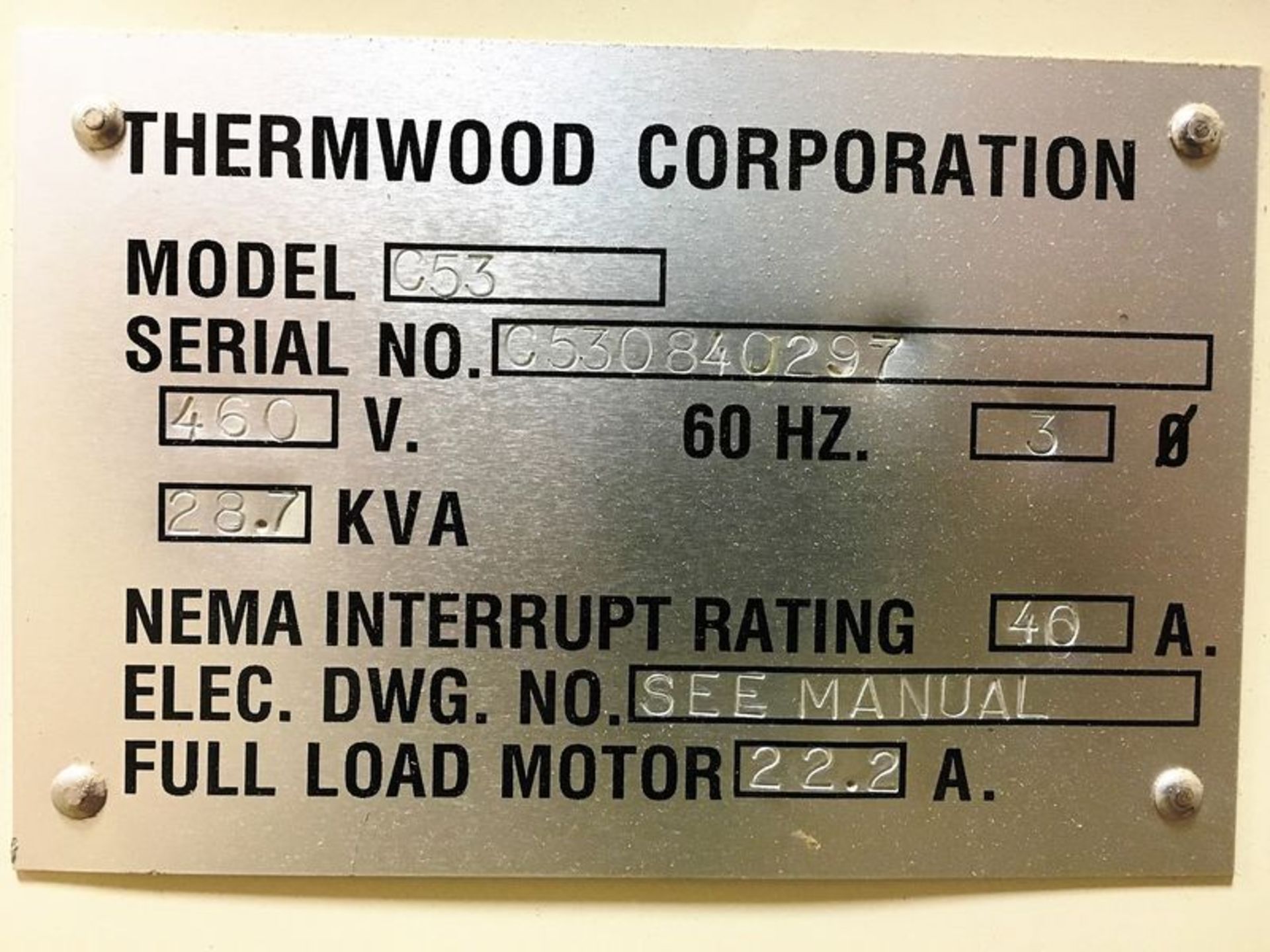 Thermwood C-53 Fixed Table 3-Axis CNC Router w/Roller Hold Down, S/N C5308400297, New 1997 - Image 10 of 12