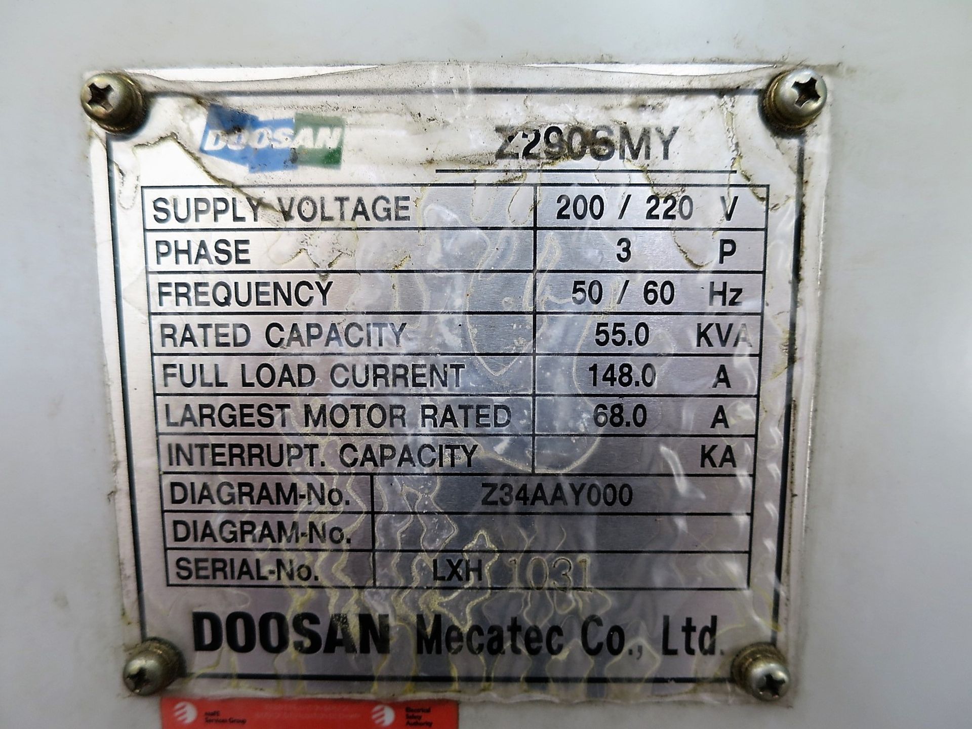 Doosan Z290-SMY Twin Spindle, Twin Turret CNC Lathe W/Milling & Y-Axis, S/N 2290-SMY, New 2006 - Image 10 of 11