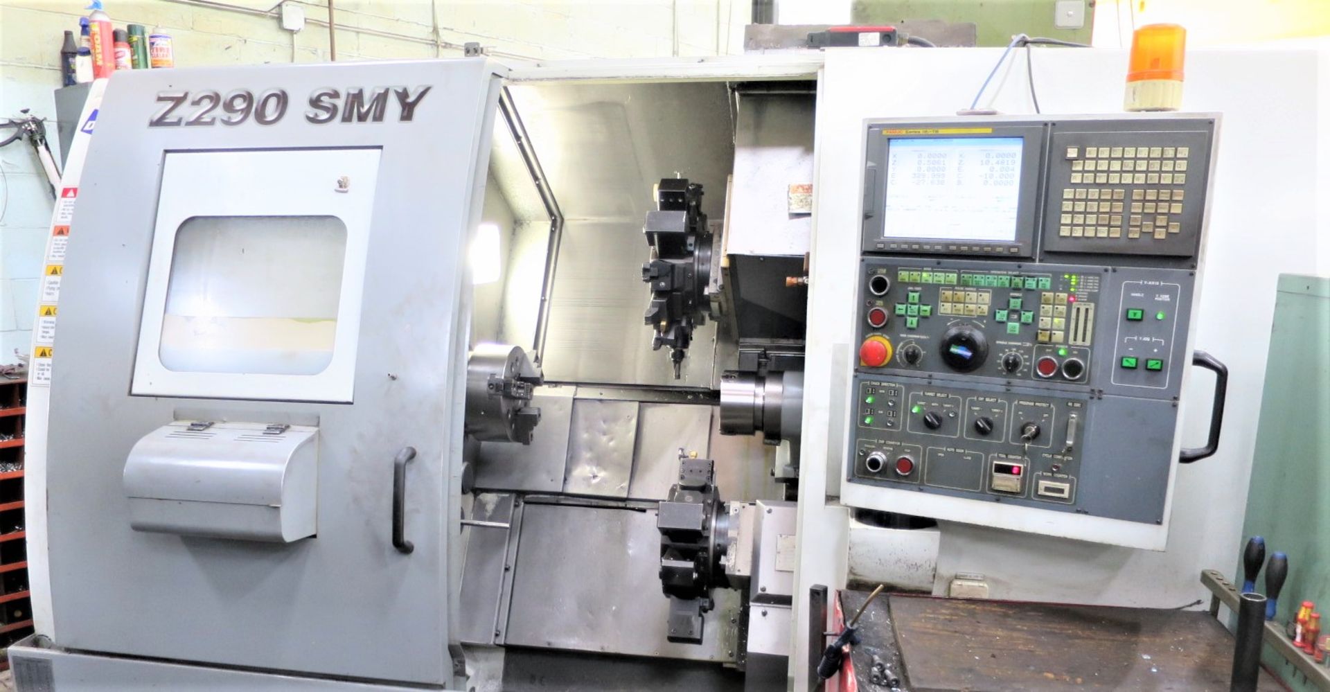 Doosan Z290-SMY Twin Spindle, Twin Turret CNC Lathe W/Milling & Y-Axis, S/N 2290-SMY, New 2006