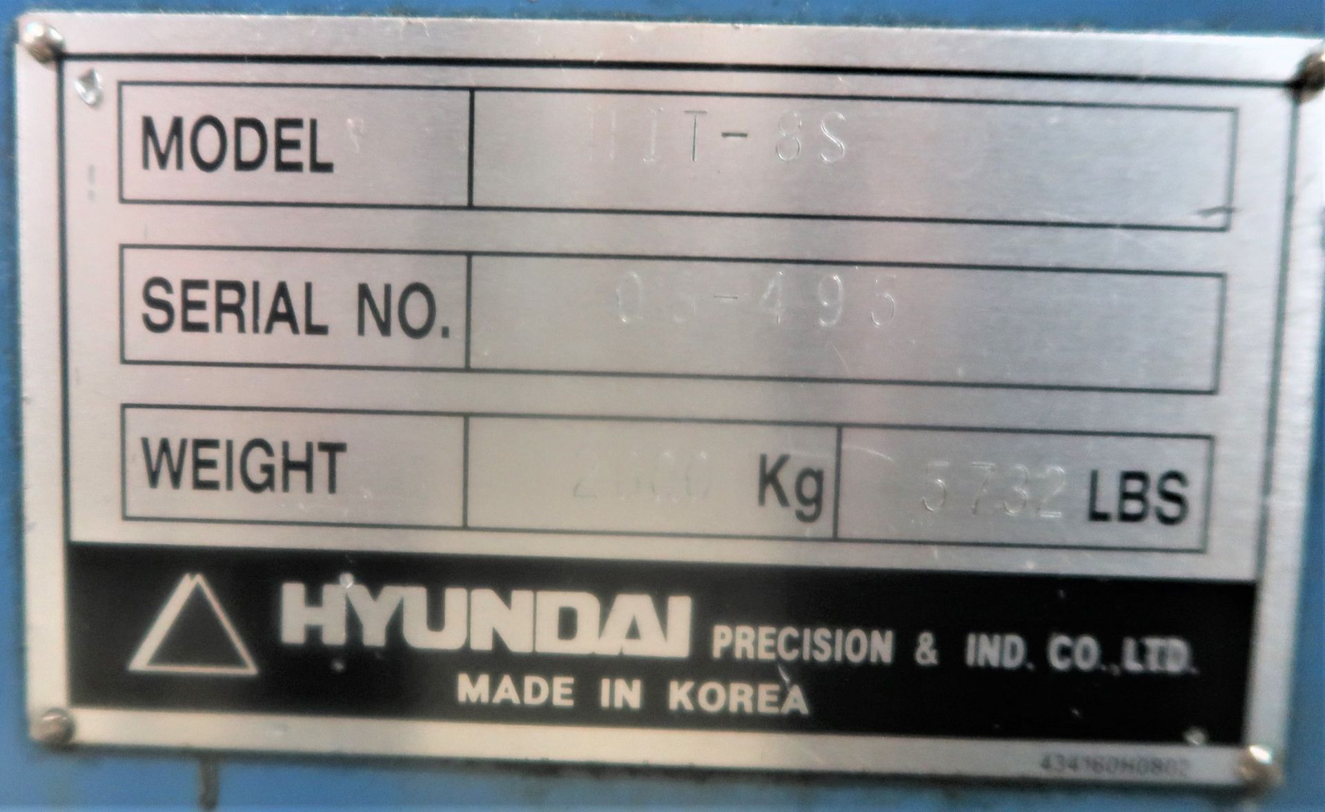 HYUNDAI HIT 8S CNC 2-AXIS CNC TURNING CENTER LATHE - Image 9 of 11