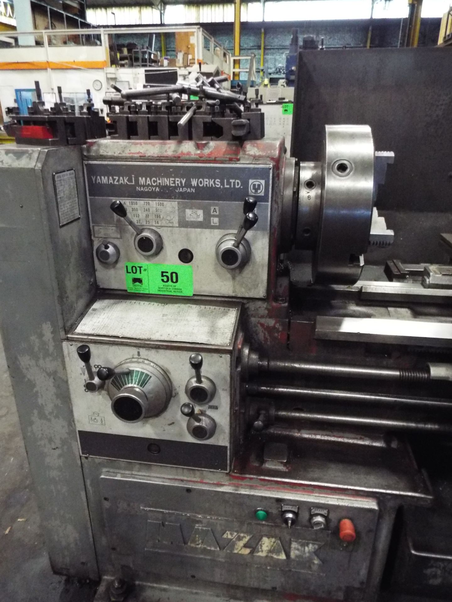 MAZAK GAP BED ENGINE LATHE WITH 20" SWING OVER BED, 126" BETWEEN CENTERS - Image 3 of 8