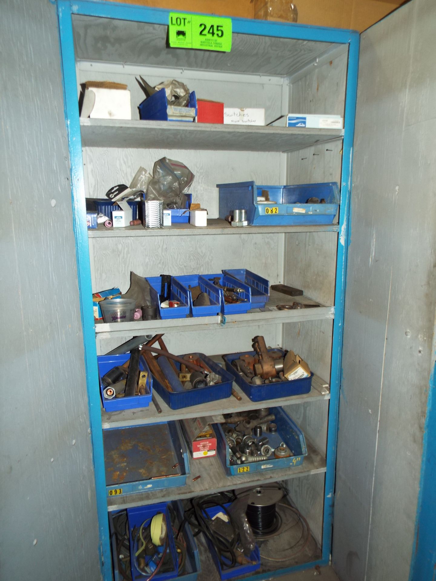 LOT/ CABINET WITH WELDING CONSUMABLES, ACCESSORIES & SPARE PARTS