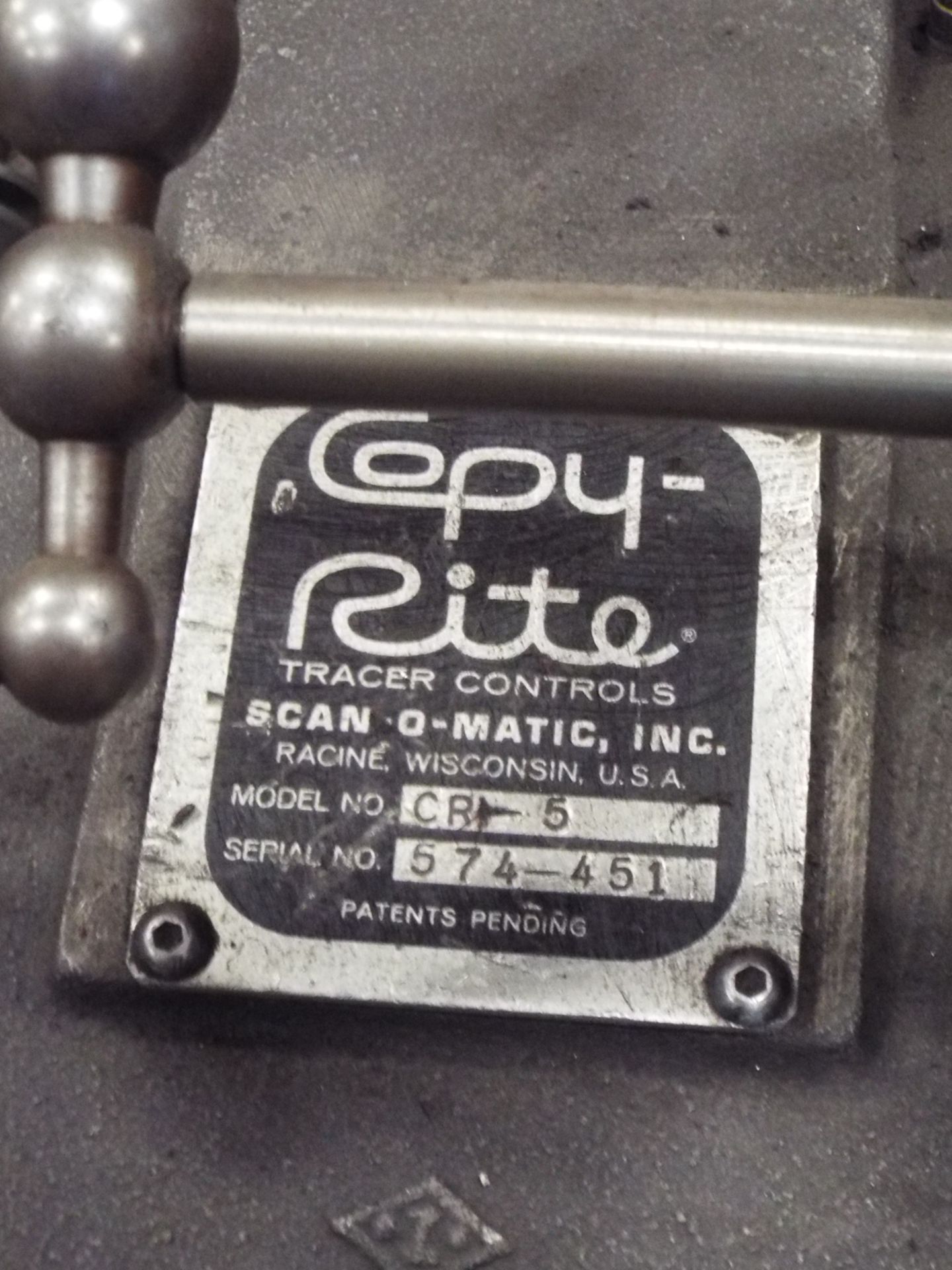 COPY-RITE CR-5 HYDRAULIC TRACER ATTACHMENT WITH CART - Image 2 of 4
