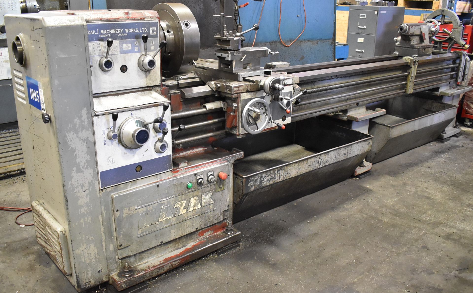 MAZAK GAP BED ENGINE LATHE WITH 20" SWING OVER BED, 126" BETWEEN CENTERS