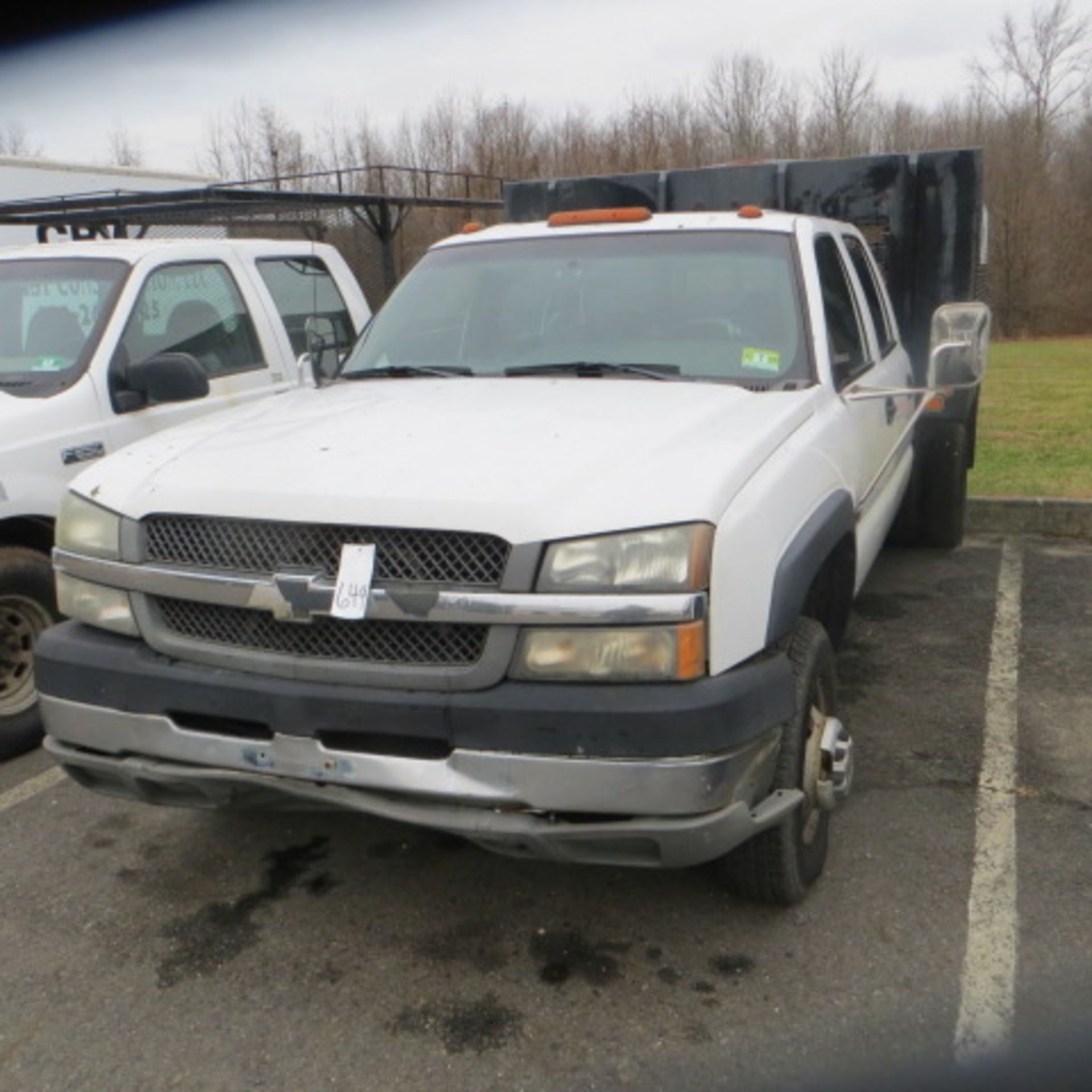 2003 CHEVY 3500 DUALLY CREW CAB STEEL STAKEBODY W/ DIAMOND PLATE SIDES…