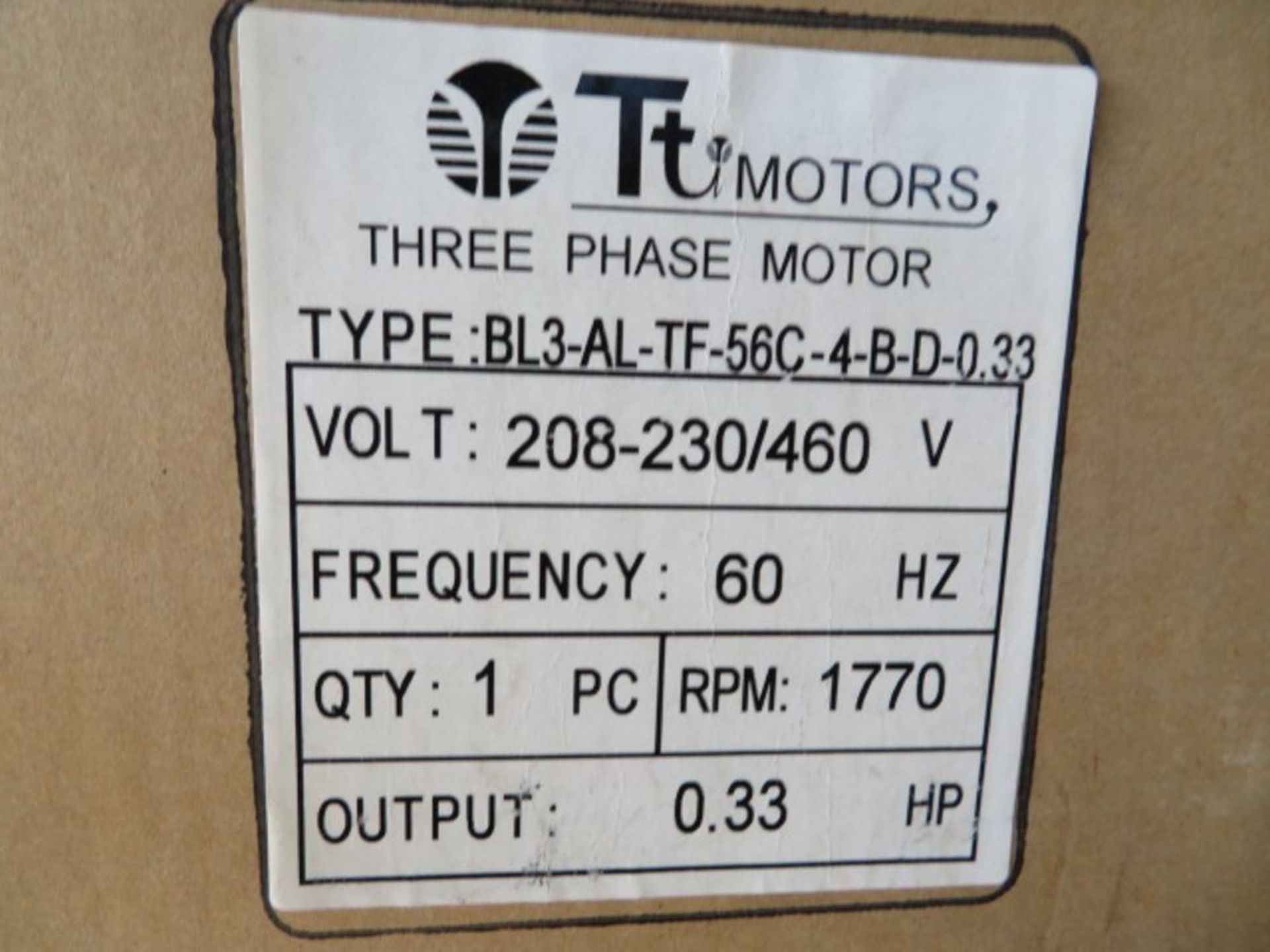 (3) NEVER USED 1 PHASE MOTORS - Image 3 of 4
