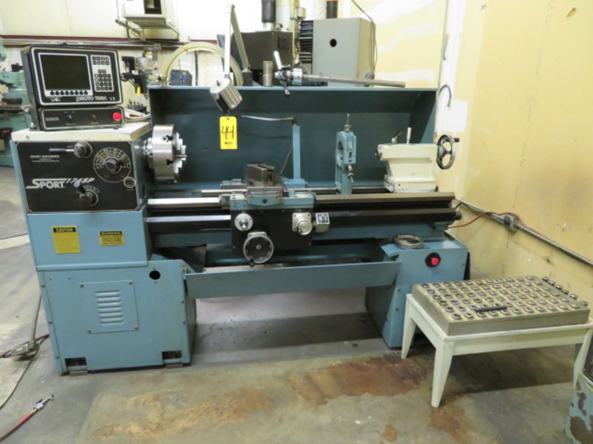 SPORT 1745P CNC LATHE W/ PROTO TRAK L2 CNC CONTROL, S/N 30472 , 17” x 45”, In/Mt THREADING…