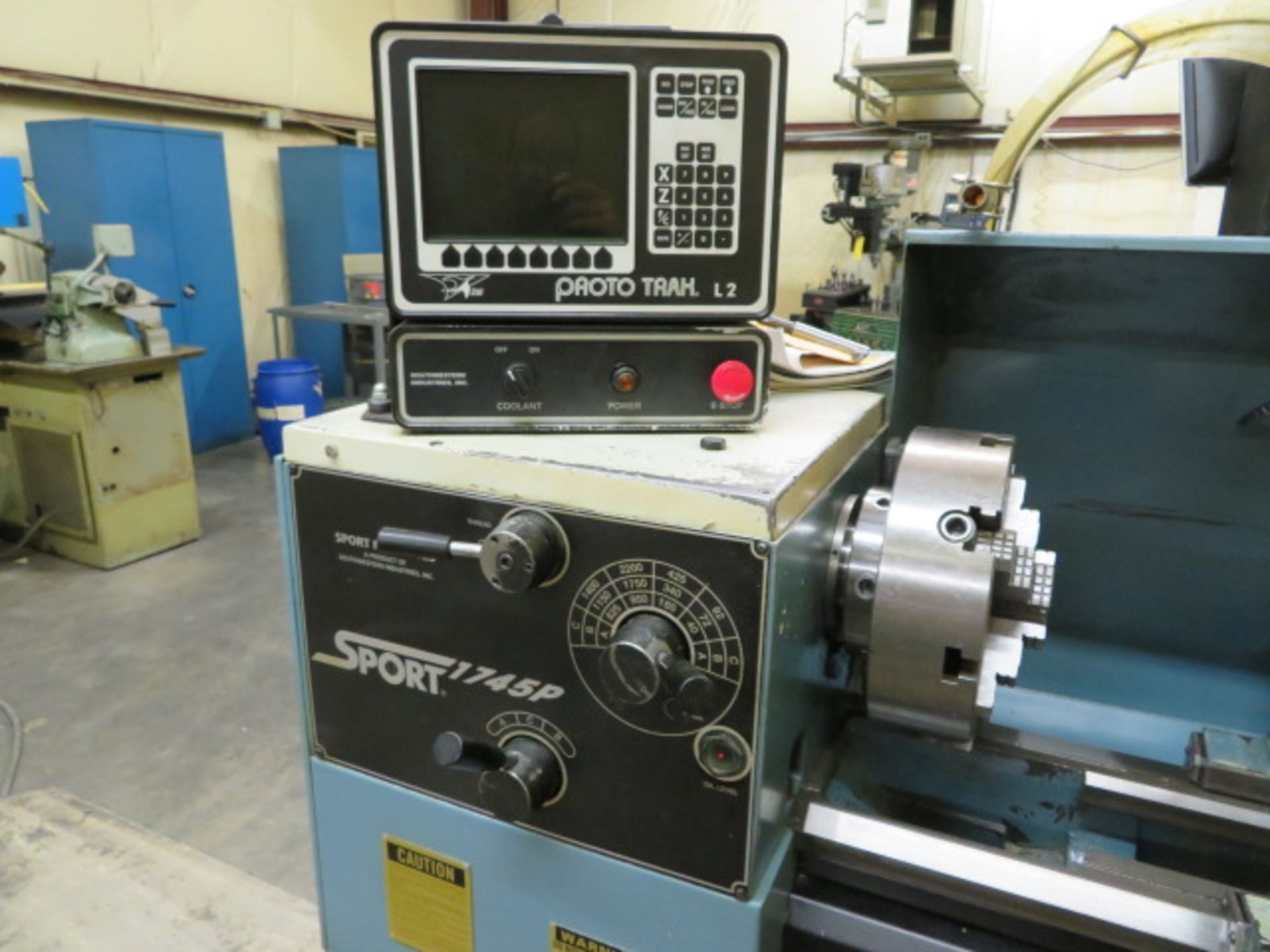 SPORT 1745P CNC LATHE W/ PROTO TRAK L2 CNC CONTROL, S/N 30472 , 17” x 45”, In/Mt THREADING… - Image 3 of 6