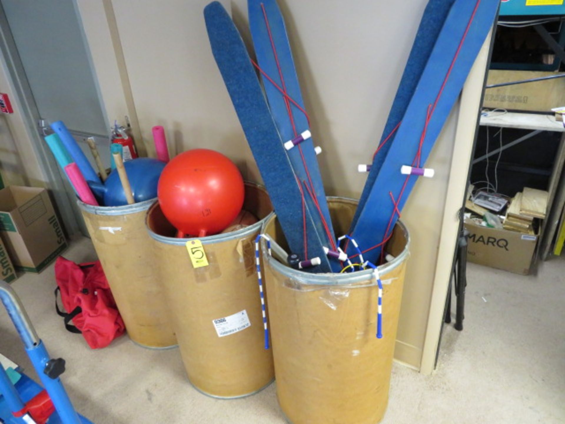 (3) BARRELS OF BALLS, JUMP ROPES & TOYS