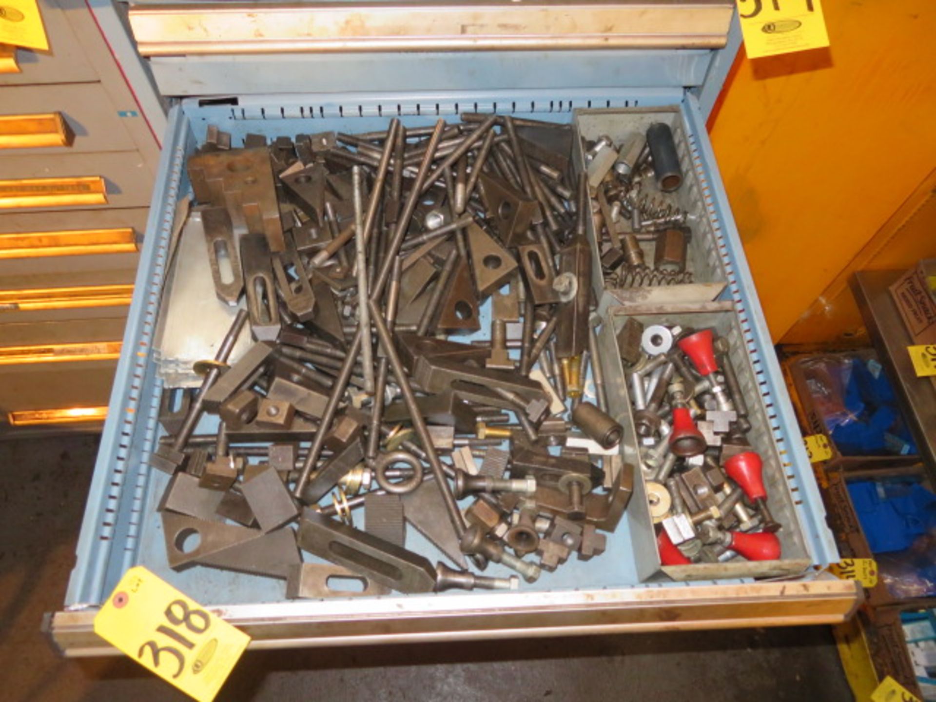 DRAWER OF HOLD DOWN HARDWARE & ADJUSTABLE CLAMPS AND WEDGES