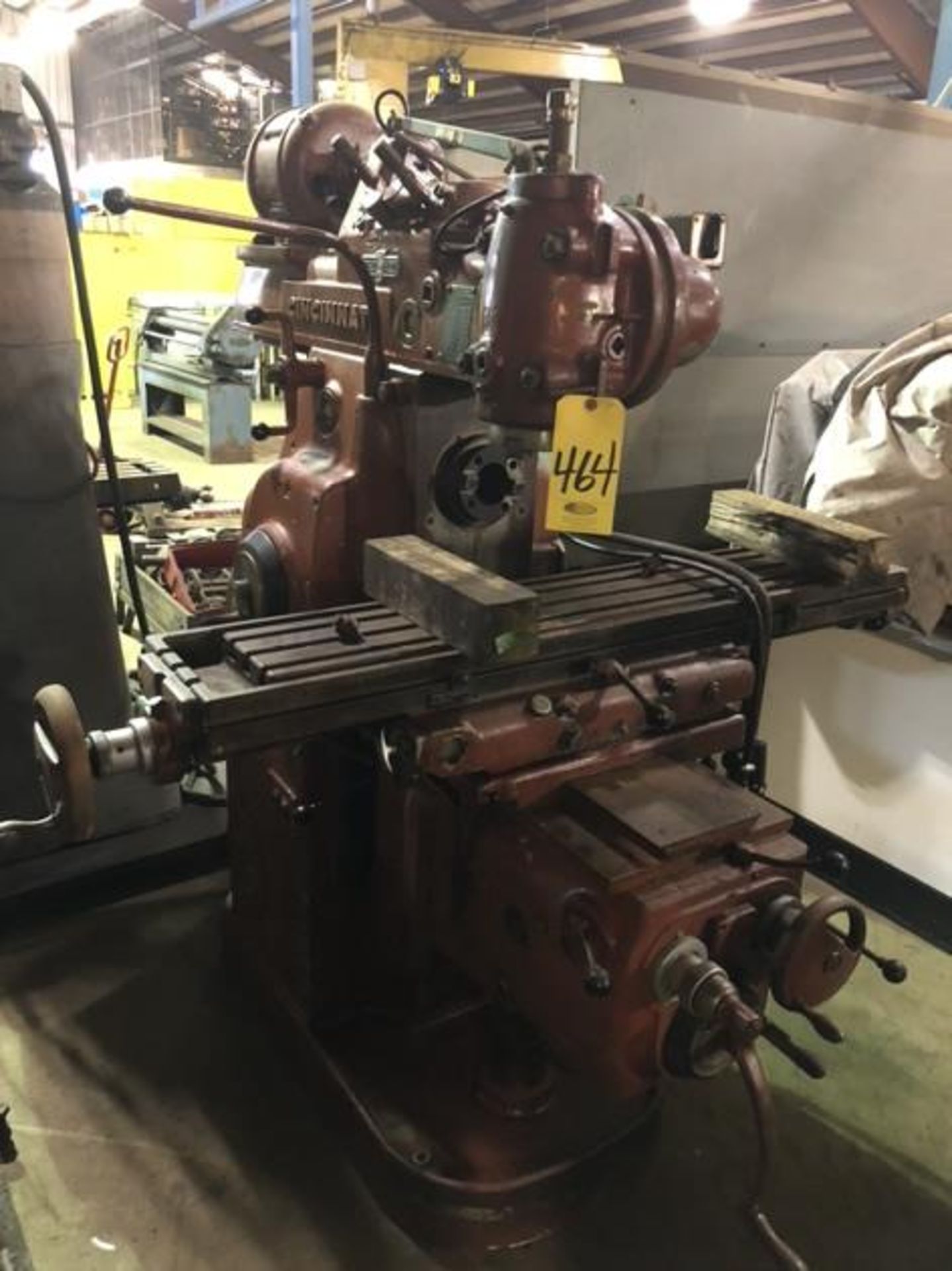 CINCINNATI NO. 2MI HORIZONTAL MILLING MACHINE W/VERT. HEAD ATTMT., S/N 2J2U5BS29