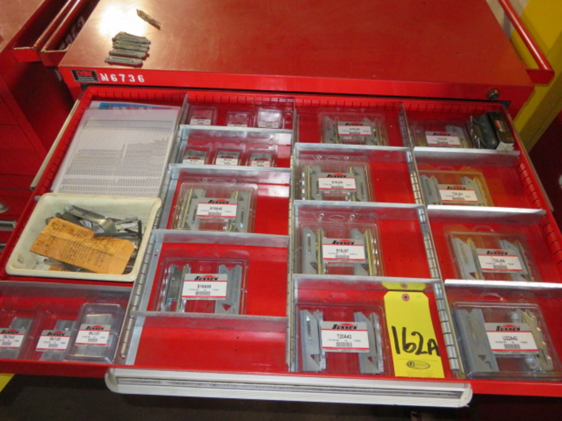 (CONTENTS OF LOT# 162C CABINET) SUNNEN HONE ARBORS STONES & SUPPLIES IN 2 TOOLING CABINETS