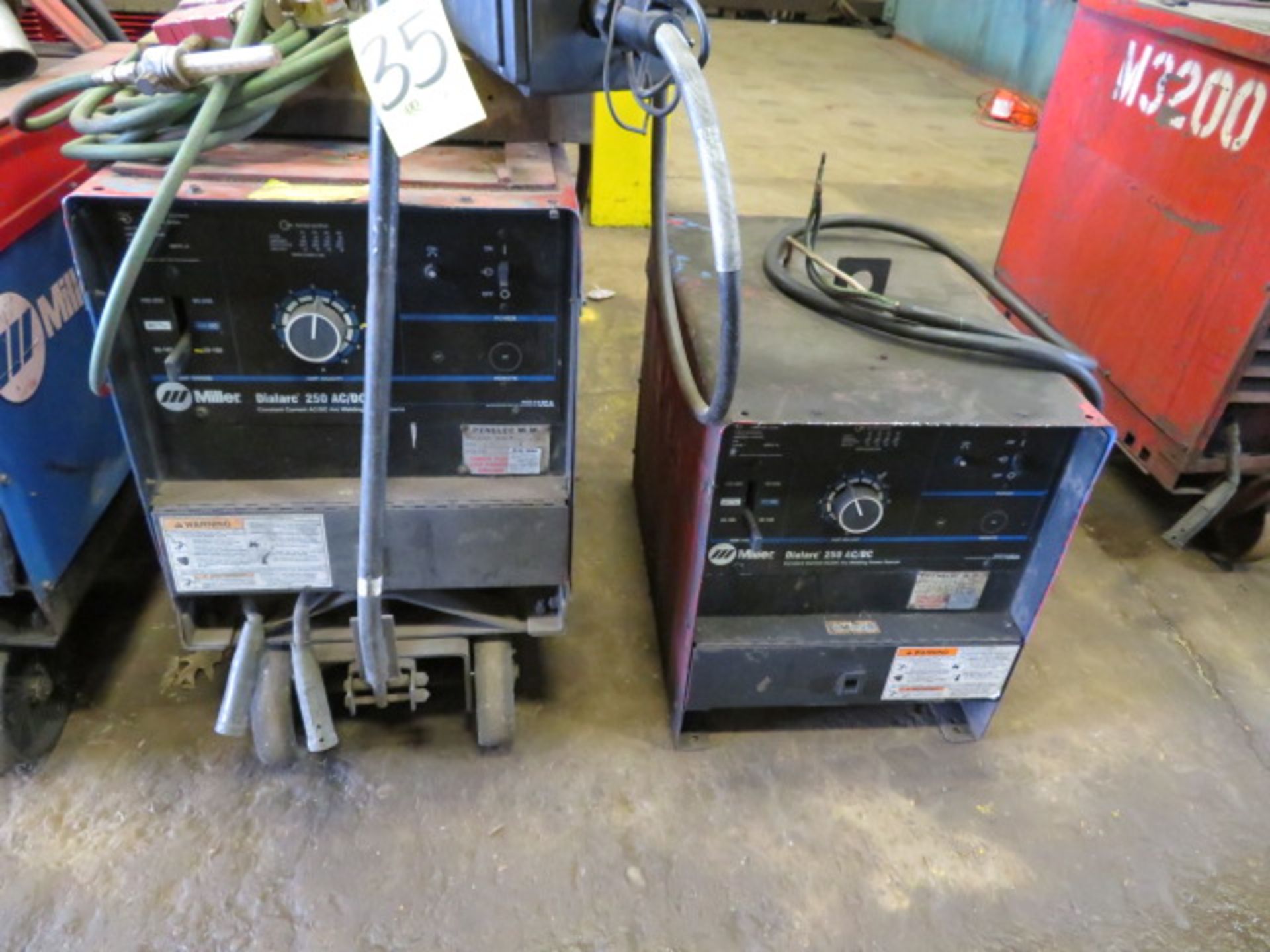 (2) MILLER DIALARC TIG WELDERS W/CART (ONLY 1 W/CART)