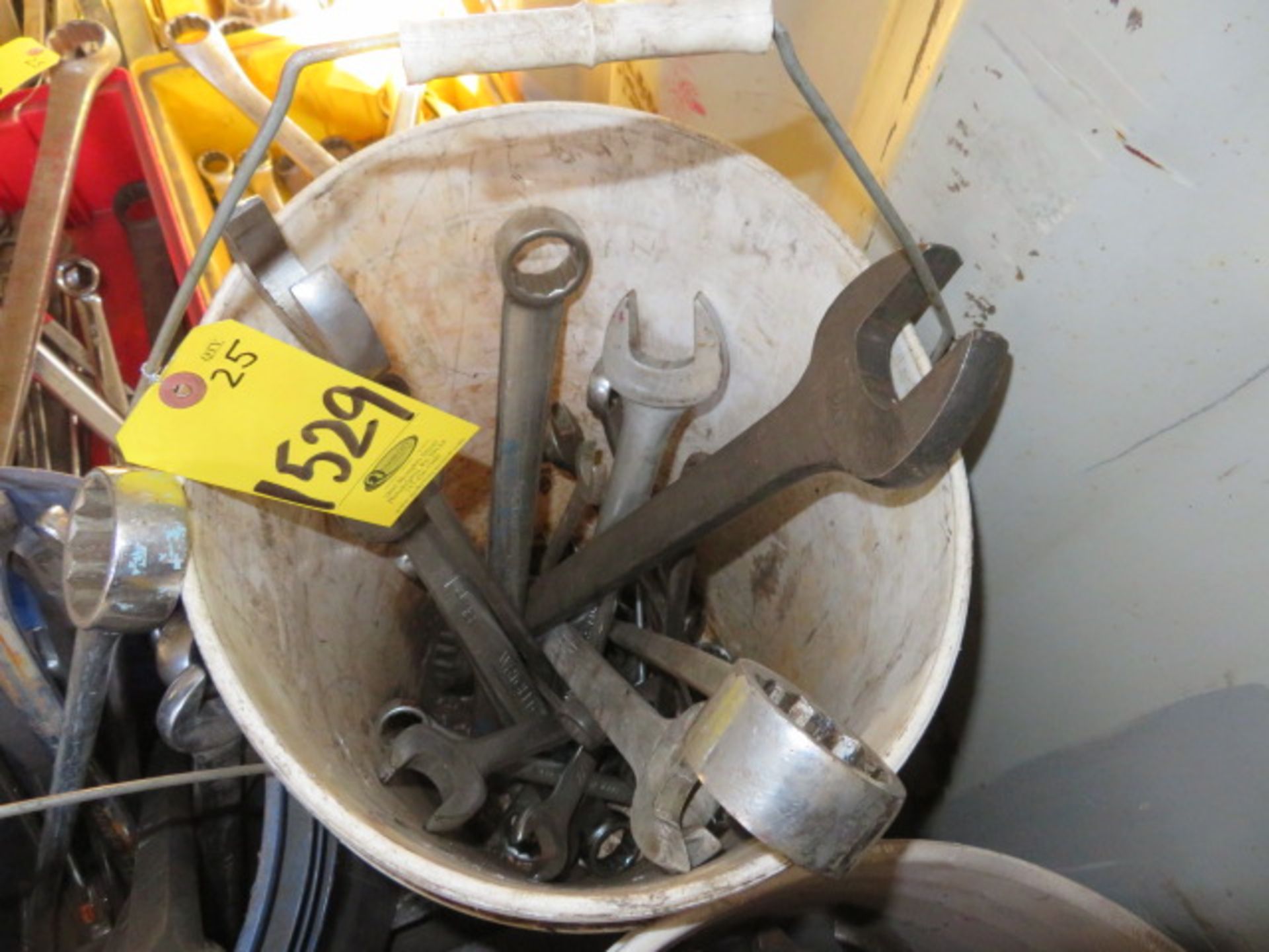 BUCKET OF ASSORTED WRENCHES