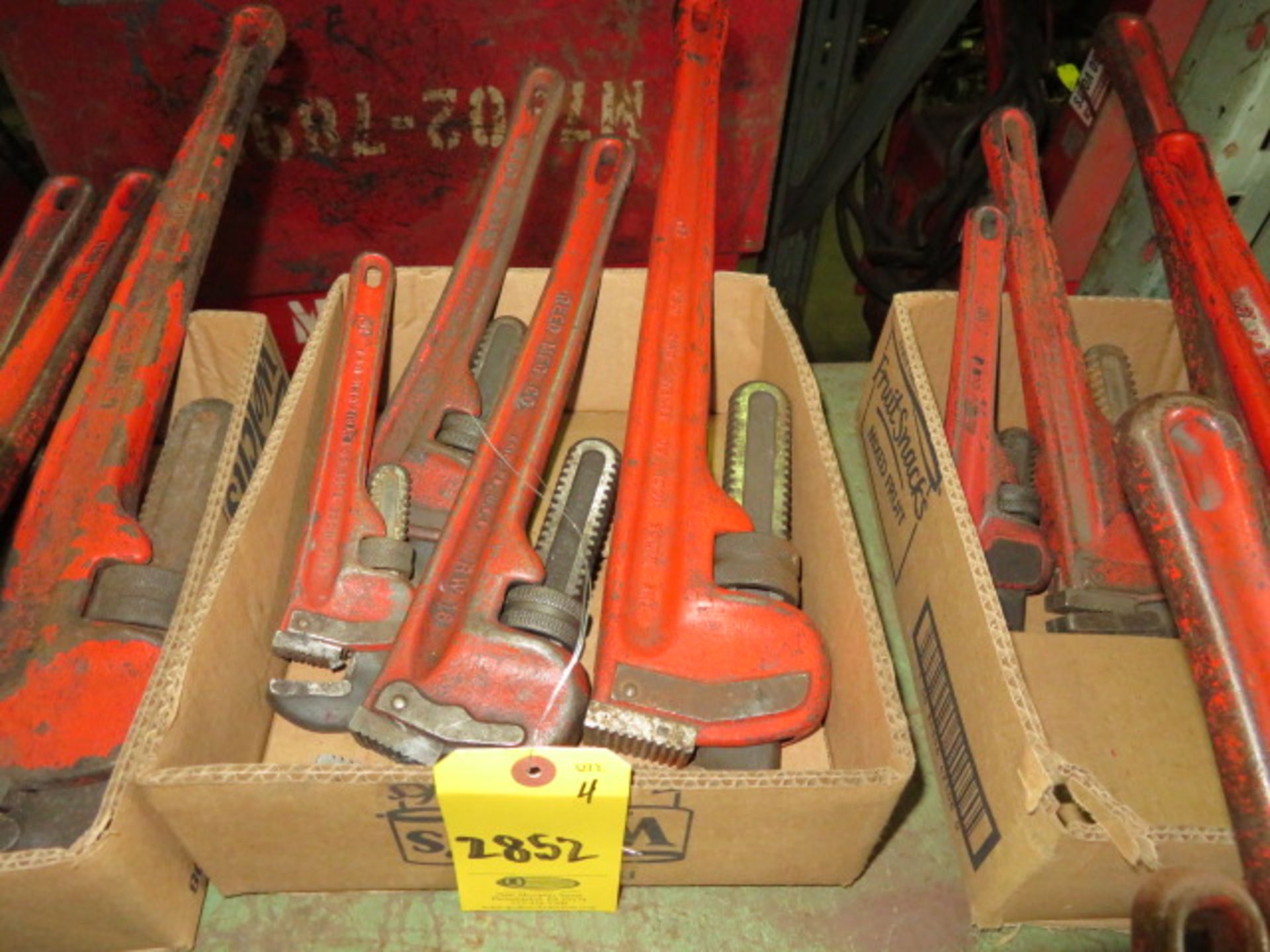 4- RIGID STEEL PIPE WRENCHES, 10" - 24"