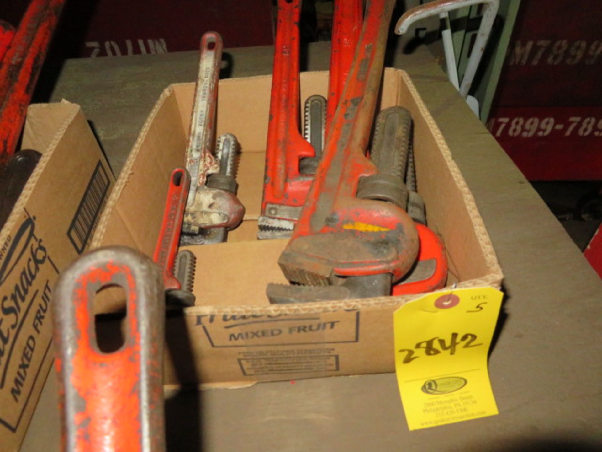 5- RIDGID STEEL PIPE WRENCHES, 8"- 24"