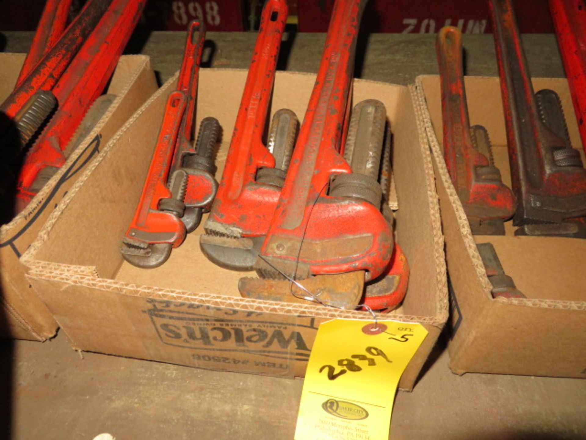 5- RIDGID STEEL PIPE WRENCHES, 8"- 24"