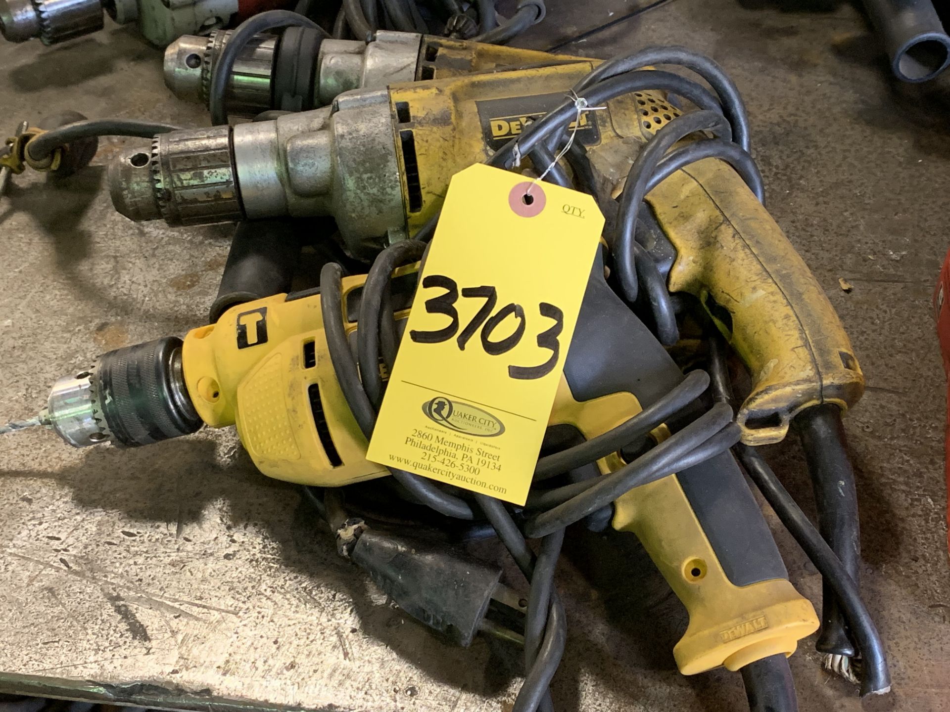 (3) DEWALT ELECTRIC DRILLS