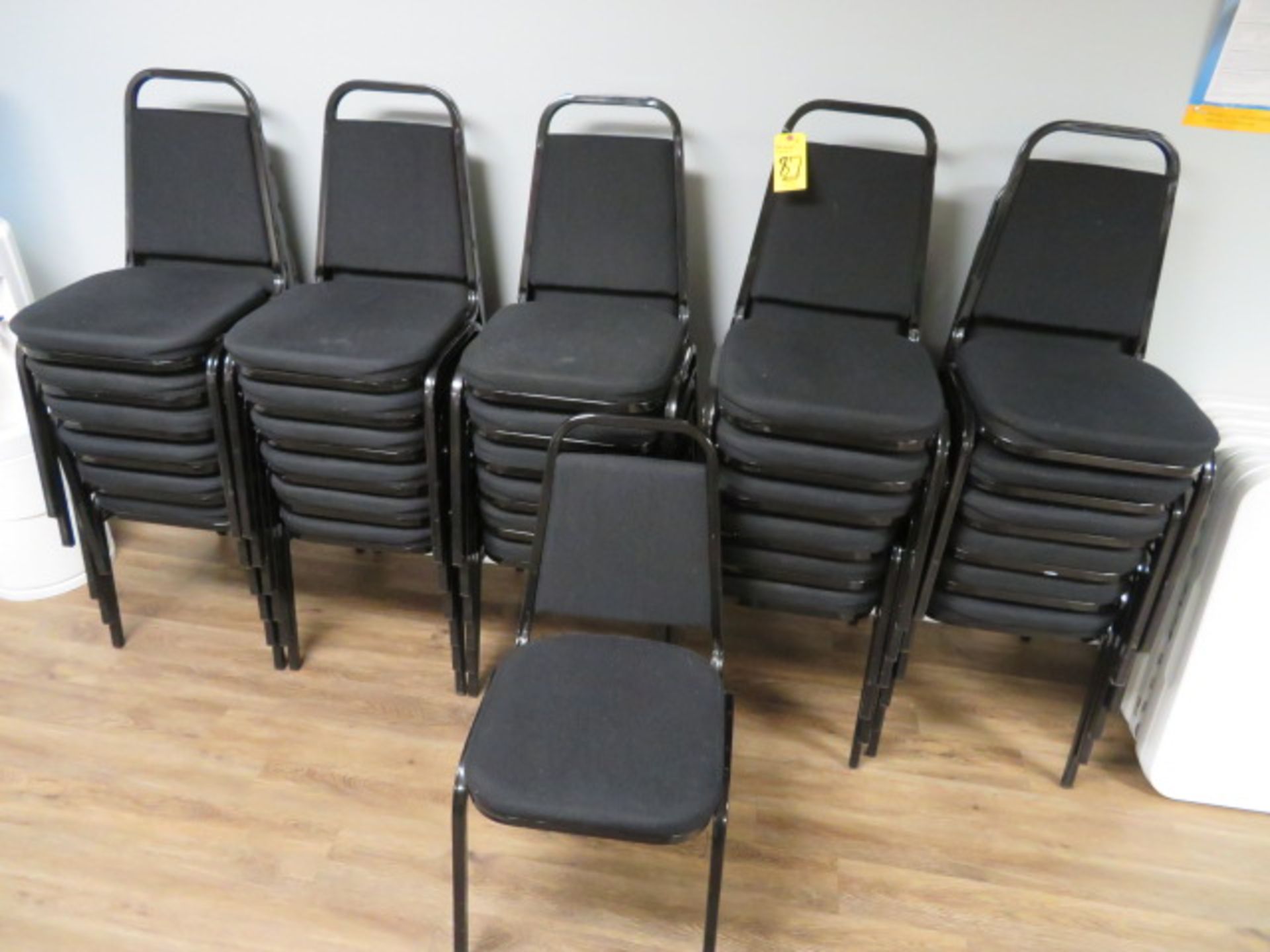 (31) UPHOLSTERED TUBE-FRAMED STACK CHAIRS (BALA CYNWYD, PA)